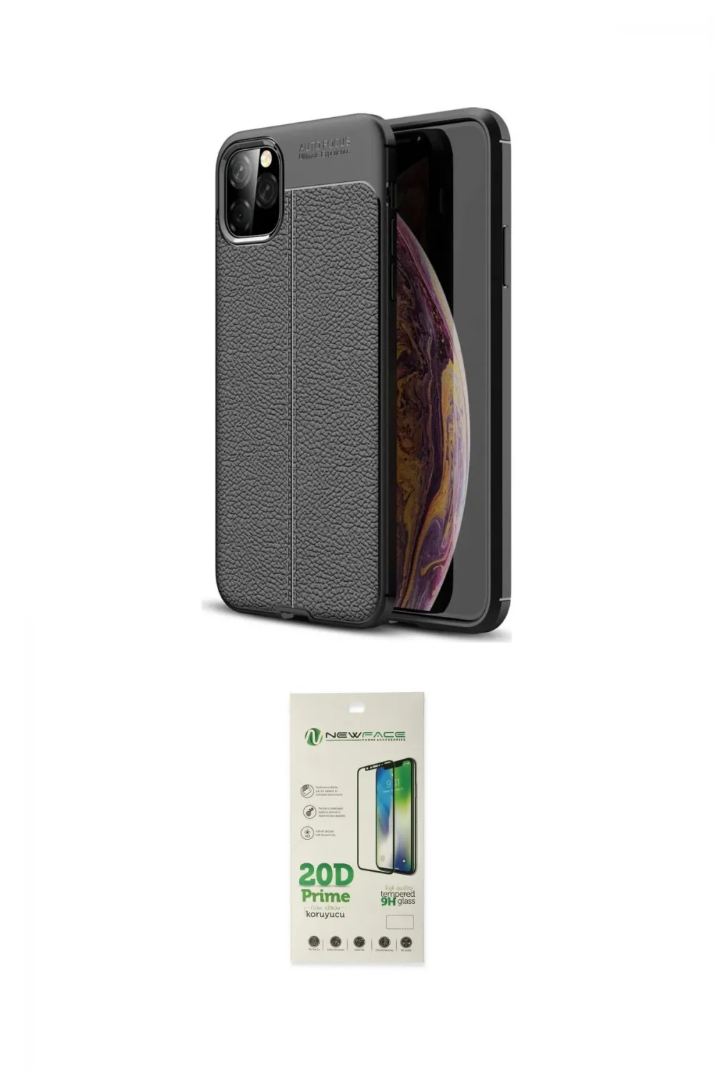 ieg™ iPhone 11 Pro Max Kılıf Doruk Klasik Özel Seri - Siyah 20D Premium Cam Ekran Koruyucu