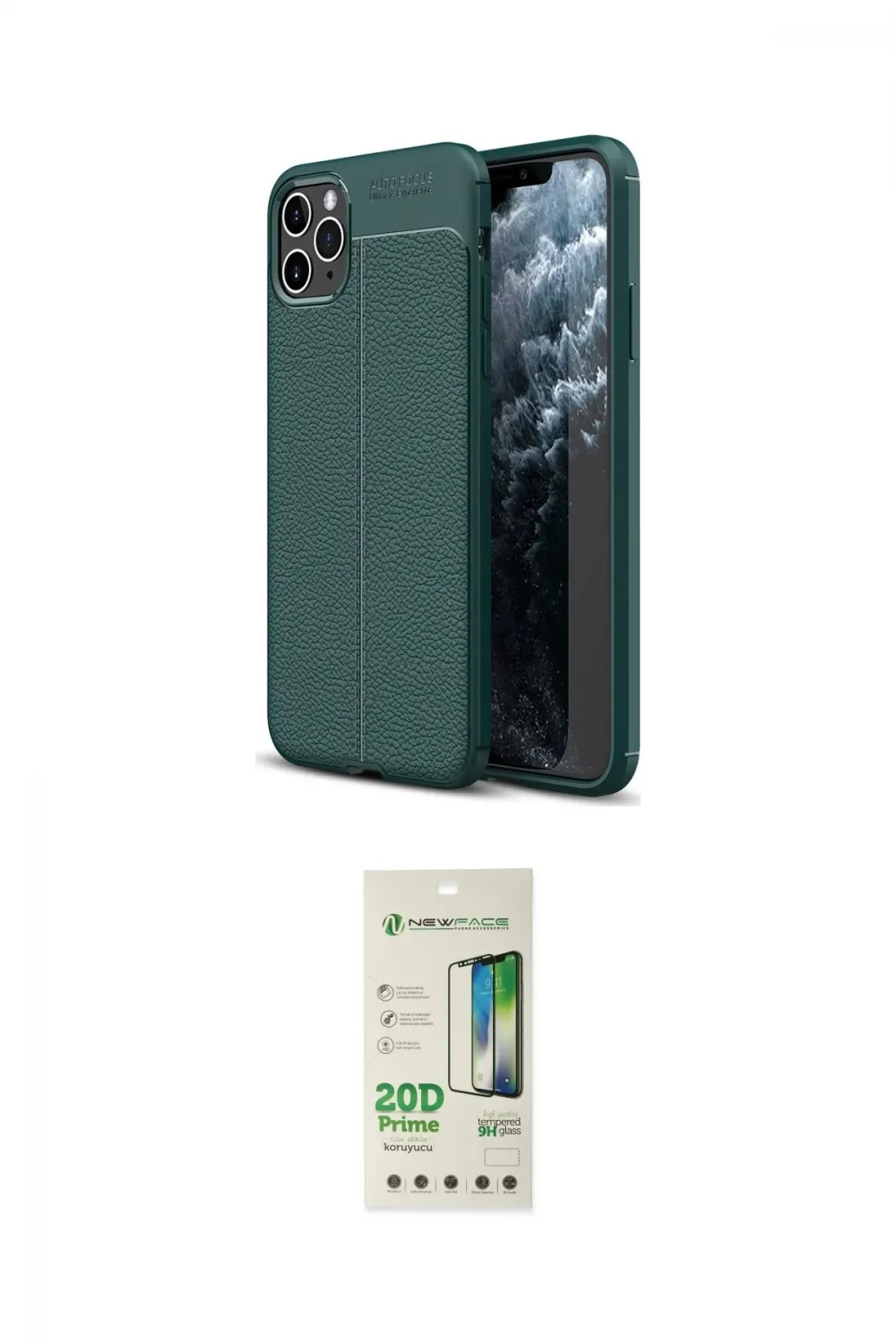 ieg™ iPhone 11 Pro Max Kılıf Doruk Klasik Özel Seri - Siyah 20D Premium Cam Ekran Koruyucu