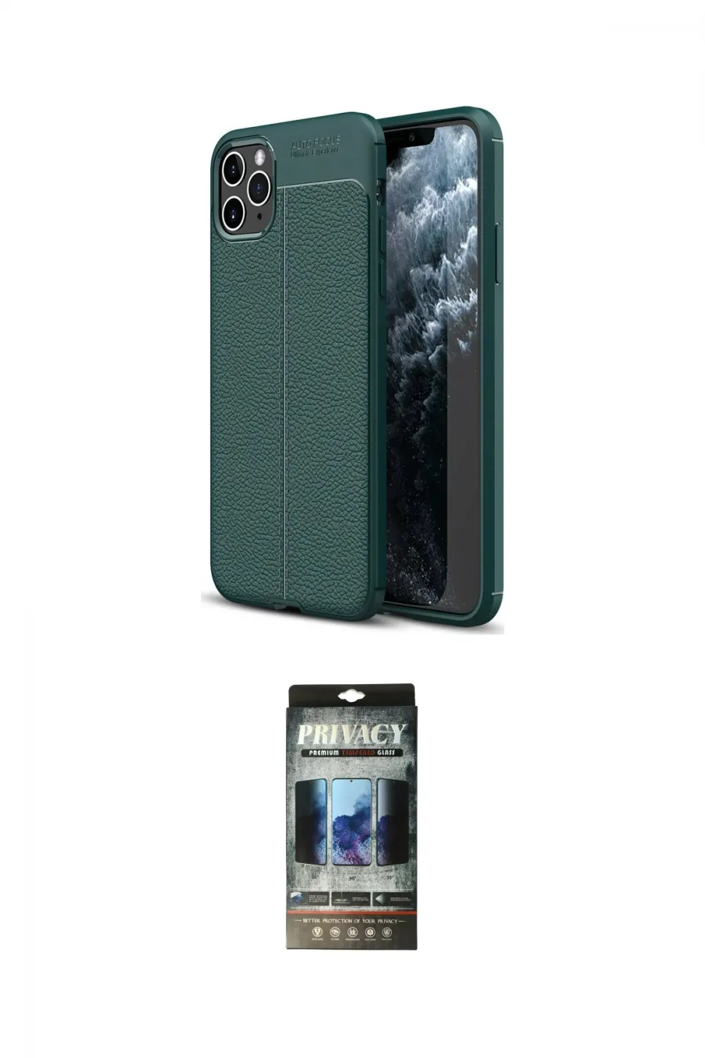 ieg™ iPhone 11 Pro Max Kılıf Doruk Klasik Özel Seri - Siyah 34D Hayalet Izgaralı Cam
