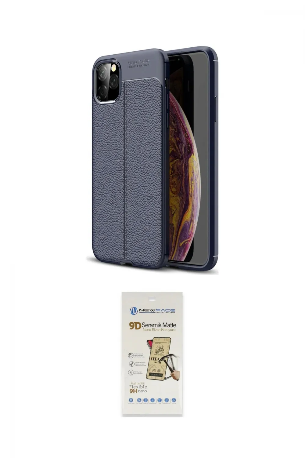 ieg™ iPhone 11 Pro Max Kılıf Doruk Klasik Özel Seri - Siyah Mat Seramik Nano Ekran Koruyucu