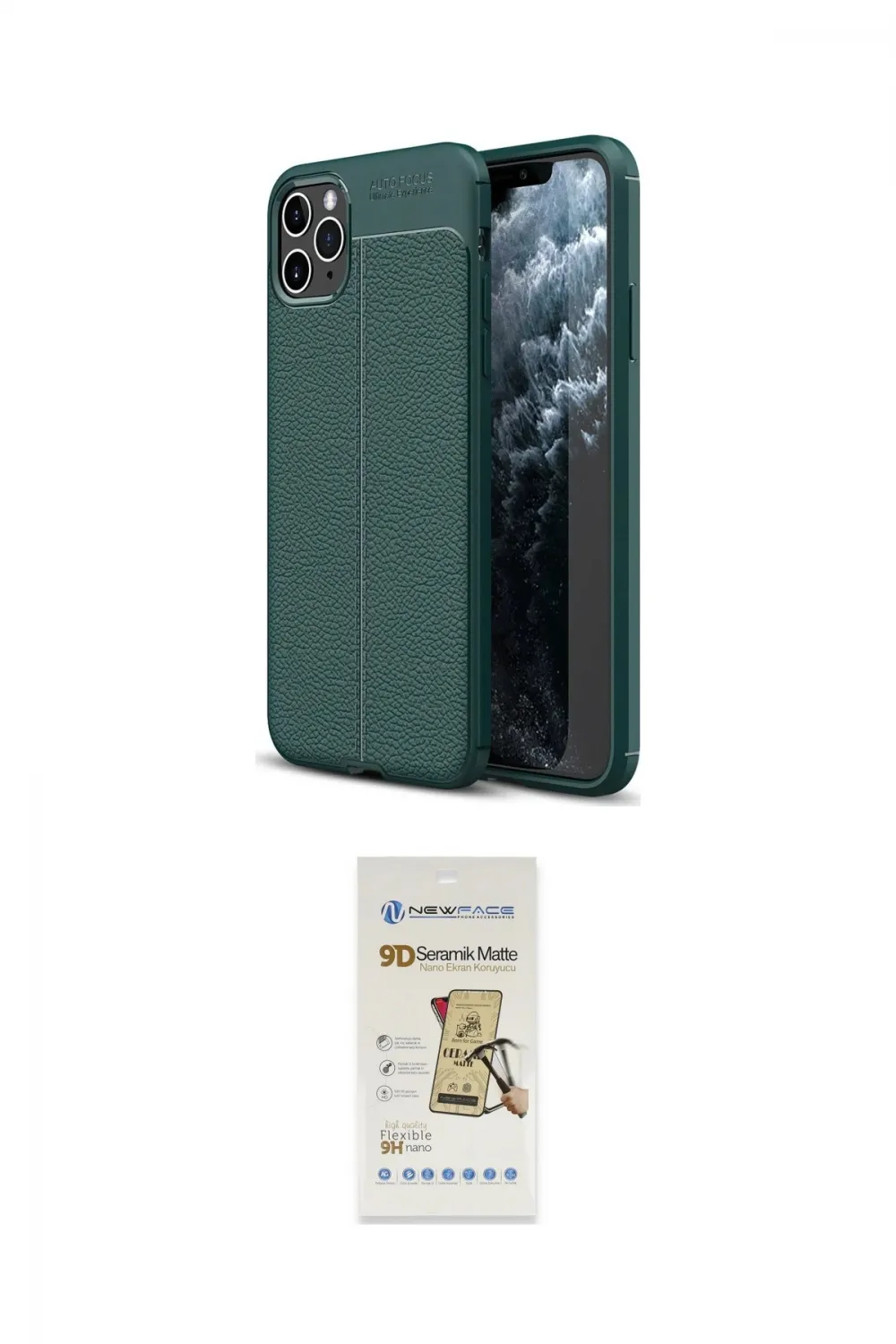 ieg™ iPhone 11 Pro Max Kılıf Doruk Klasik Özel Seri - Siyah Mat Seramik Nano Ekran Koruyucu