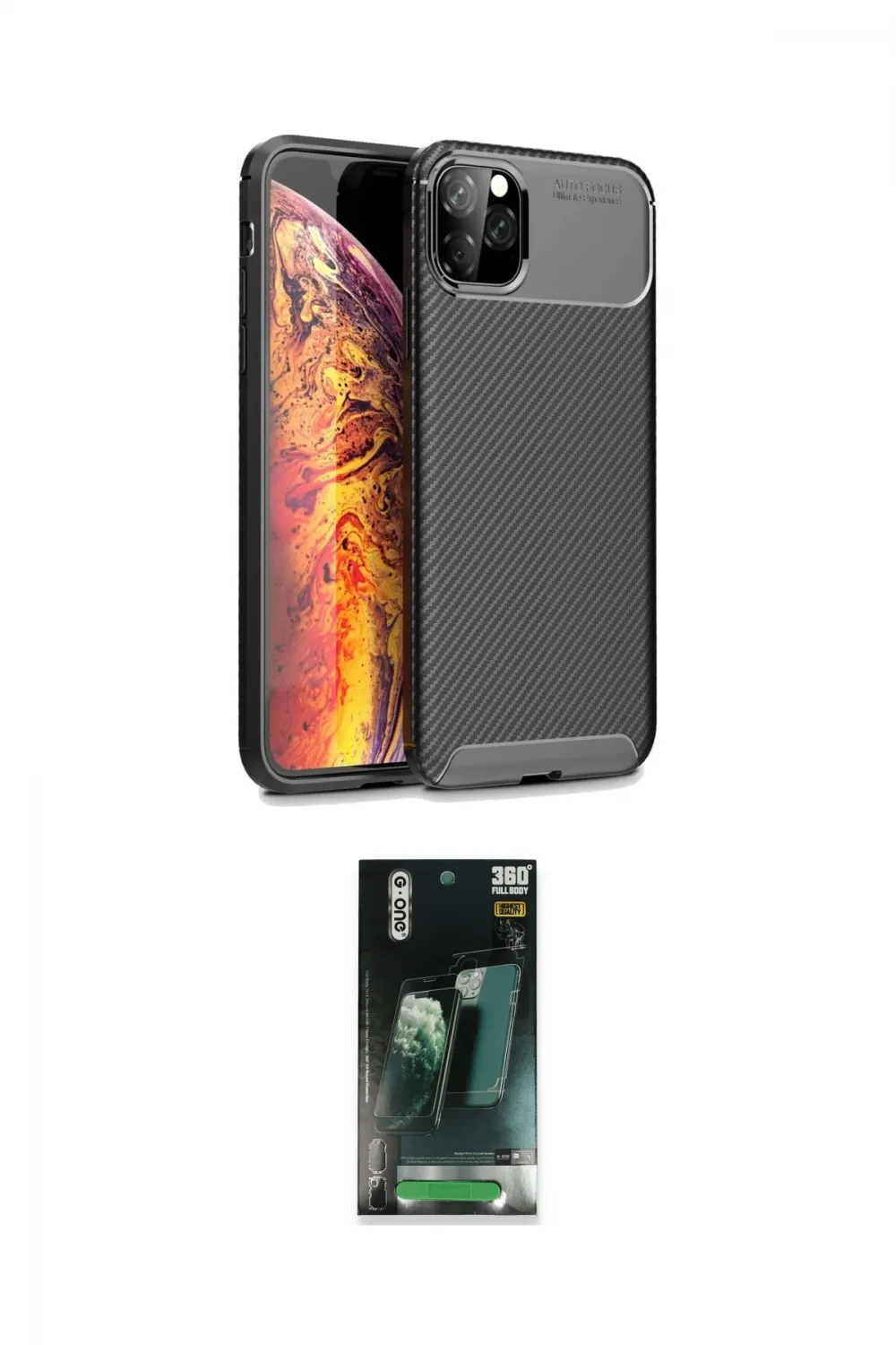 ieg™ iPhone 11 Pro Max Kılıf Eksen Form Prime - Şeffaf 360 Full Body Arka Koruyucu