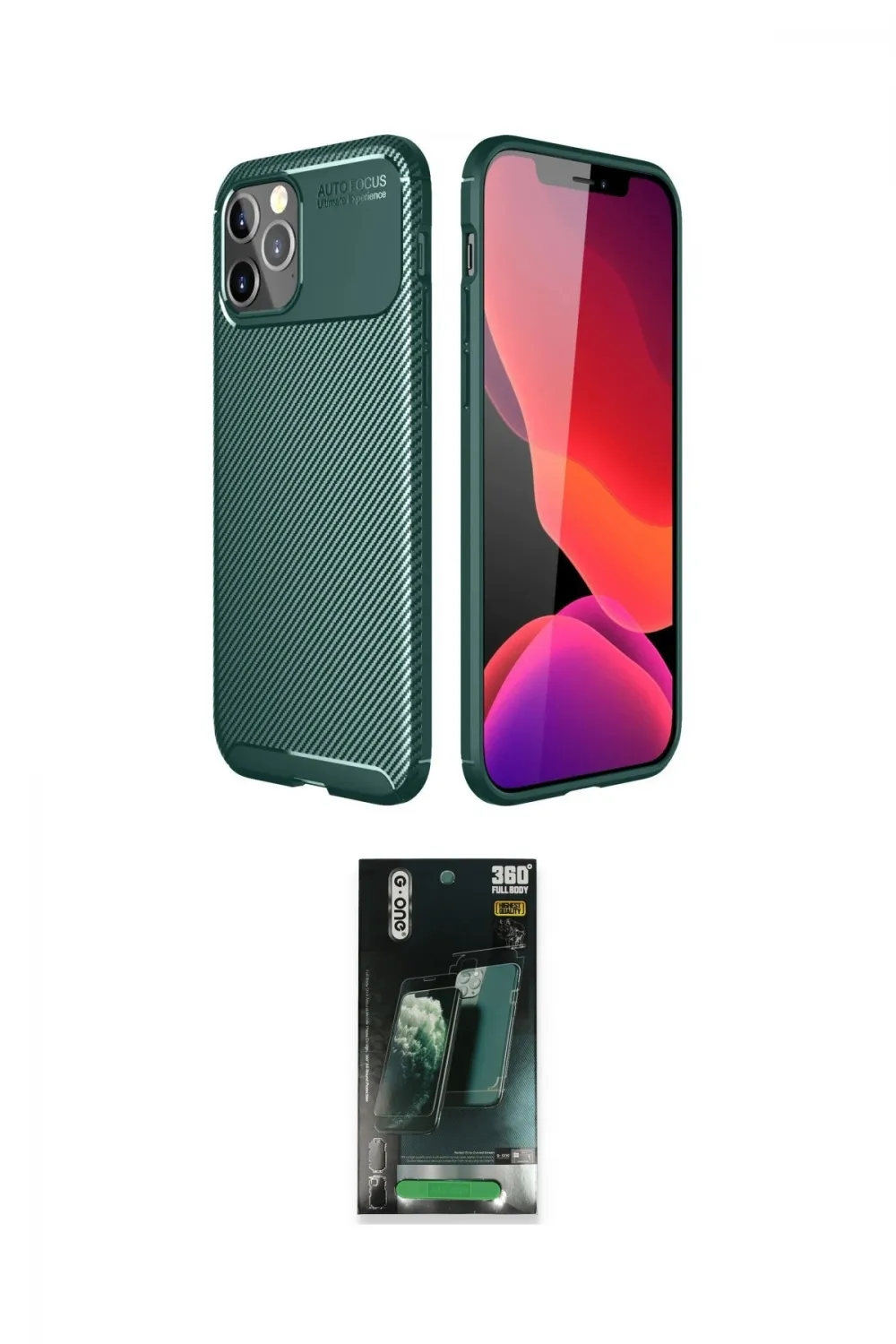 ieg™ iPhone 11 Pro Max Kılıf Eksen Form Prime - Şeffaf 360 Full Body Arka Koruyucu