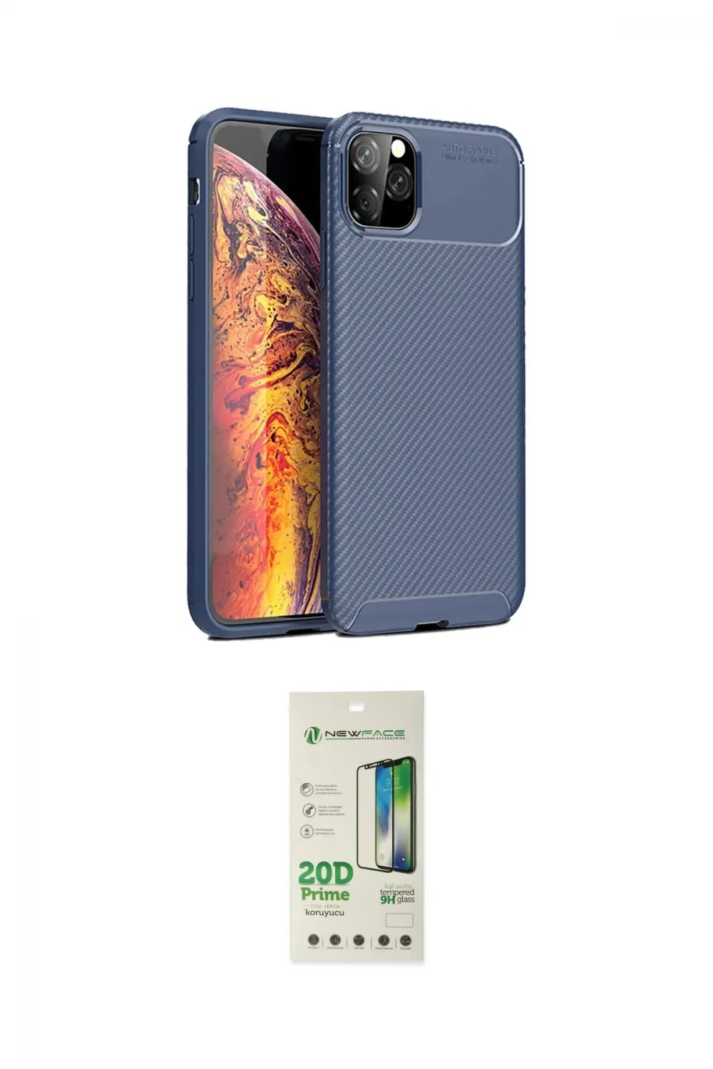 ieg™ iPhone 11 Pro Max Kılıf Eksen Form Prime - Siyah 20D Premium Cam Ekran Koruyucu