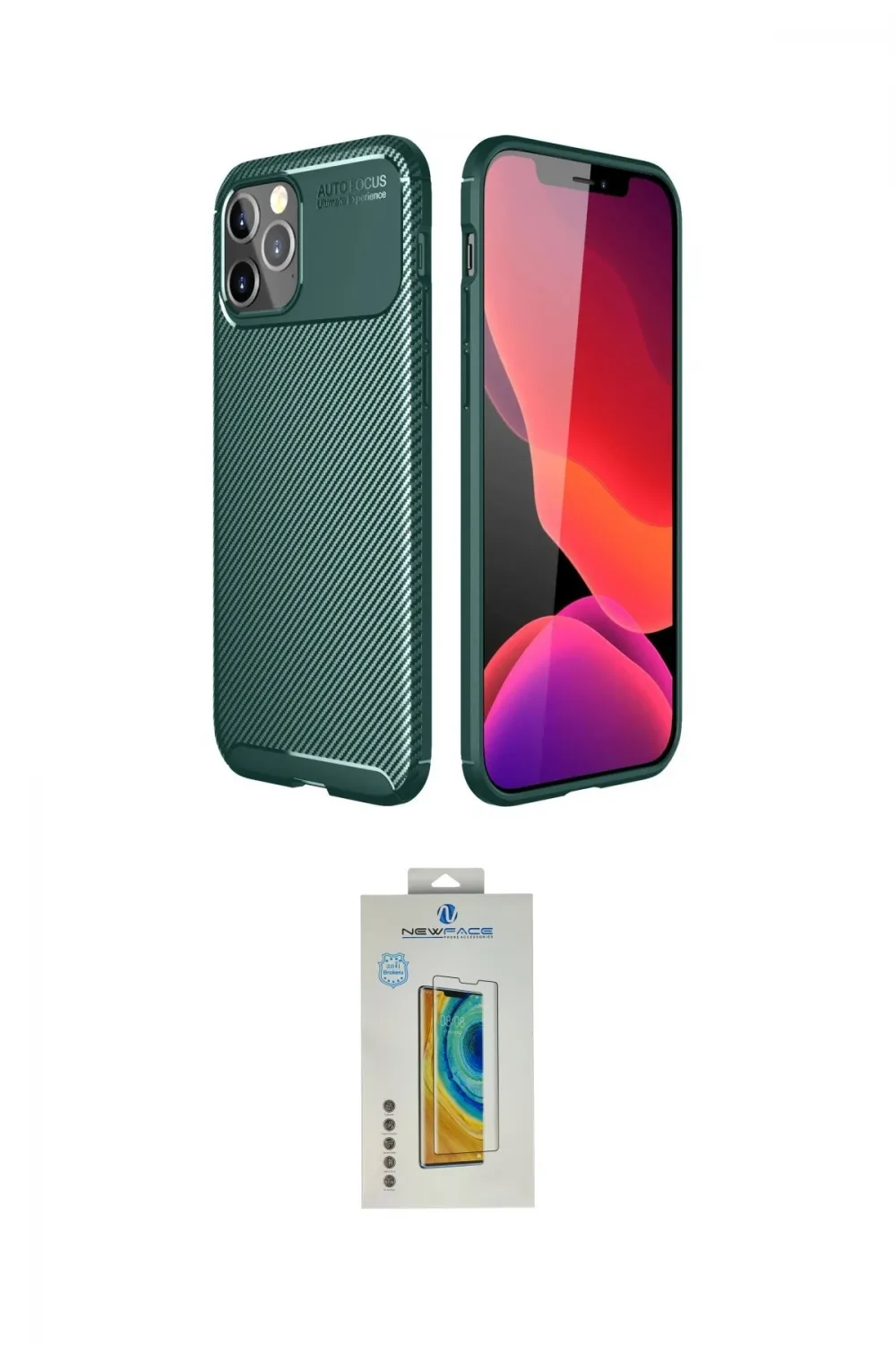 ieg™ iPhone 11 Pro Max Kılıf Eksen Form Prime - Siyah Polymer Nano Ekran Koruyucu