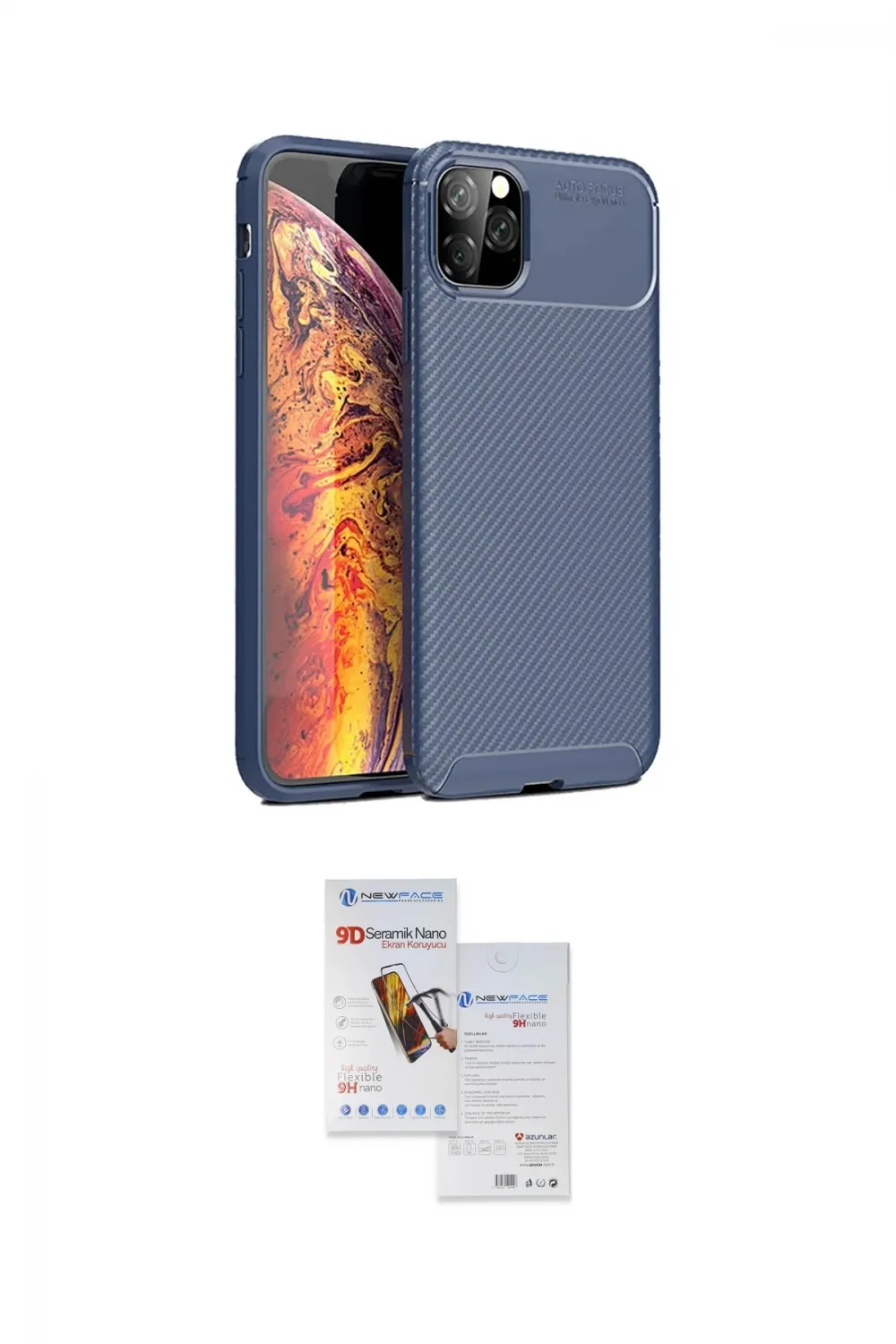 ieg™ iPhone 11 Pro Max Kılıf Eksen Form Prime - Siyah Seramik Nano Ekran Koruyucu