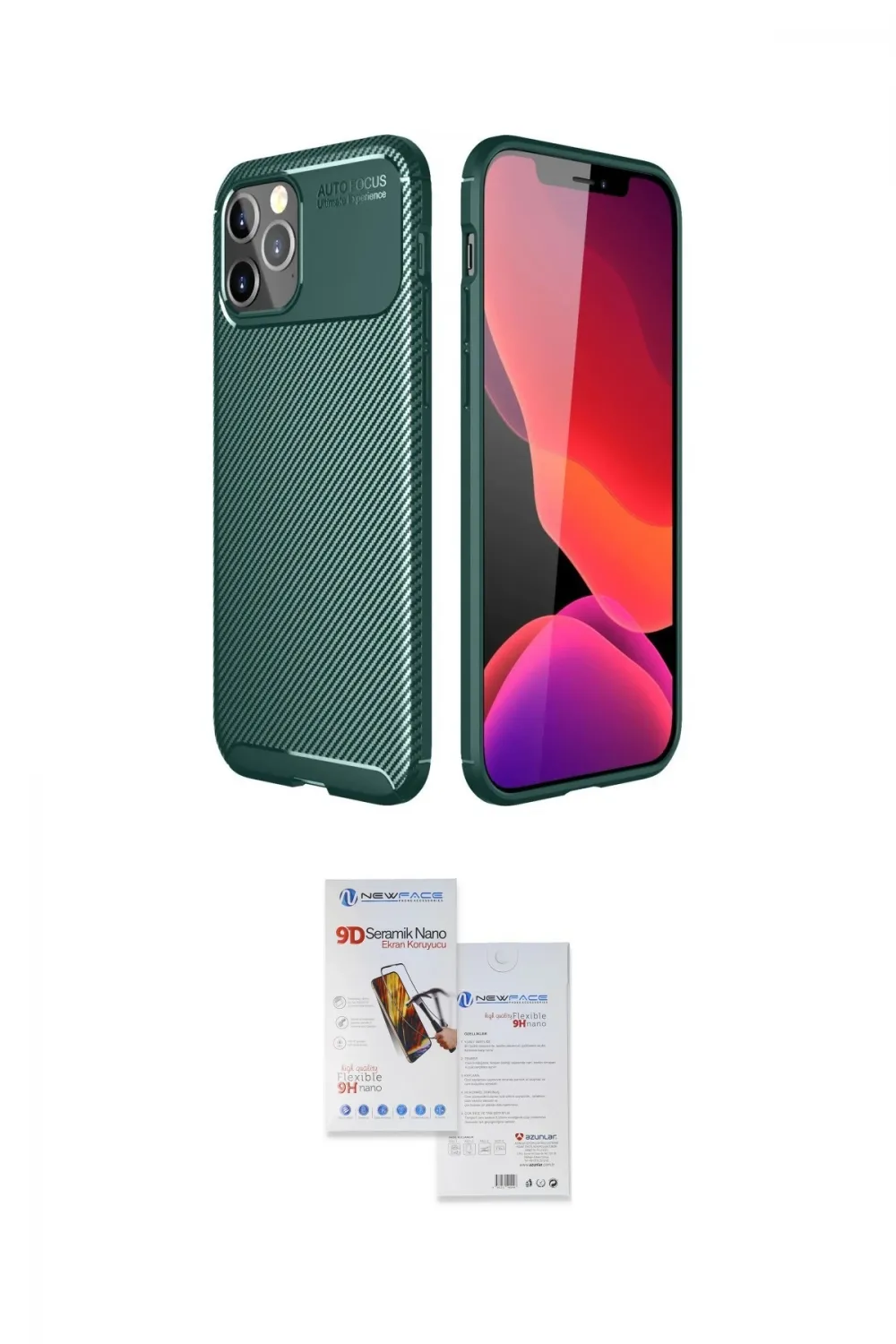 ieg™ iPhone 11 Pro Max Kılıf Eksen Form Prime - Siyah Seramik Nano Ekran Koruyucu