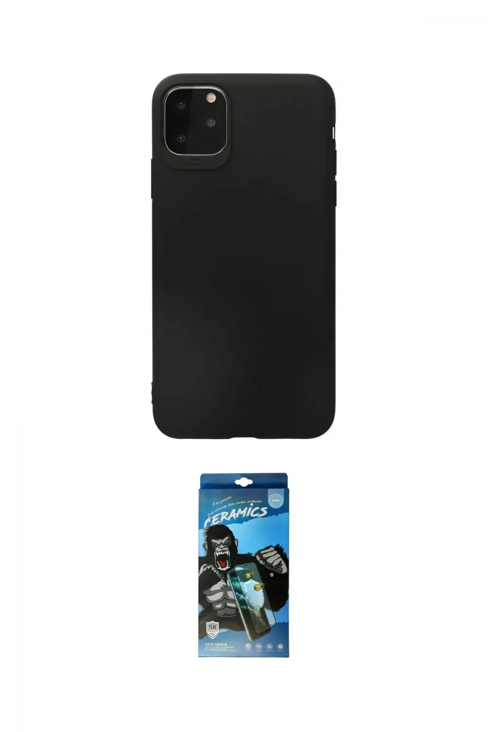 ieg™ iPhone 11 Pro Max Kılıf Kozmos Yansıma Özel Seri - Siyah 34D Izgaralı Cam