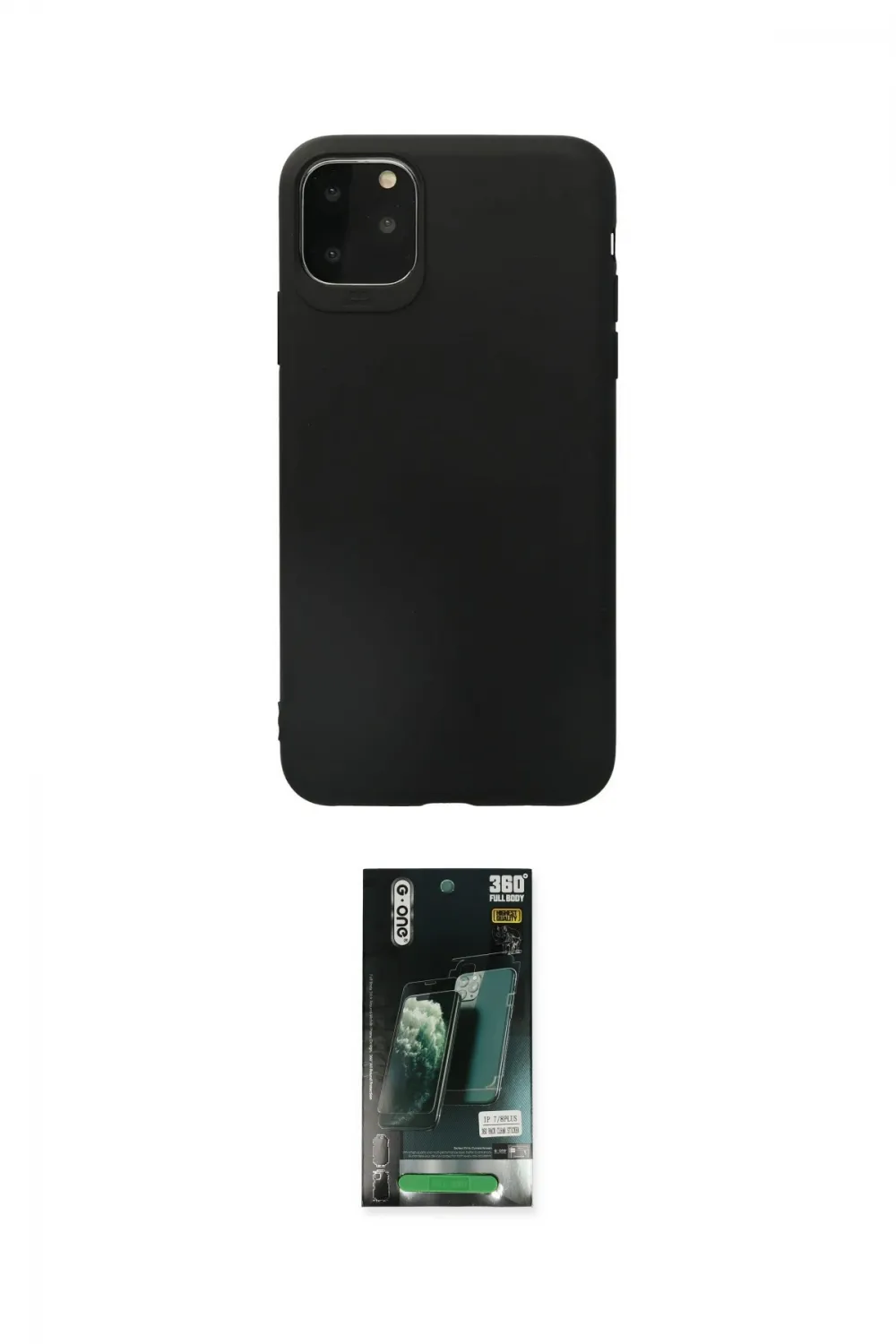 ieg™ iPhone 11 Pro Max Kılıf Kozmos Yansıma Özel Seri - Siyah 360 Mat Full Body Arka Koruyucu