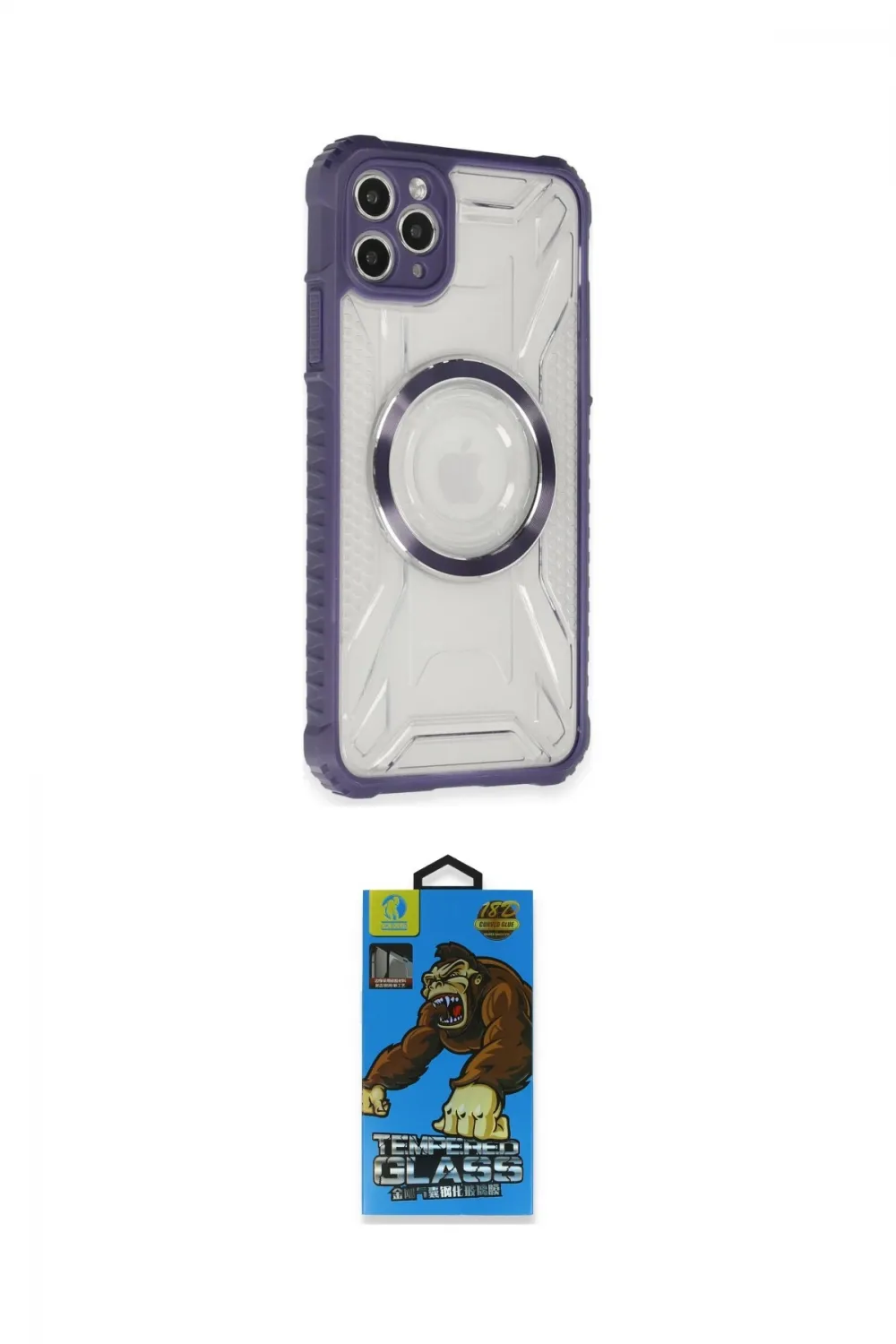 ieg™ iPhone 11 Pro Max Kılıf Kutup Modern - Siyah 18D Cam Ekran Koruyucu