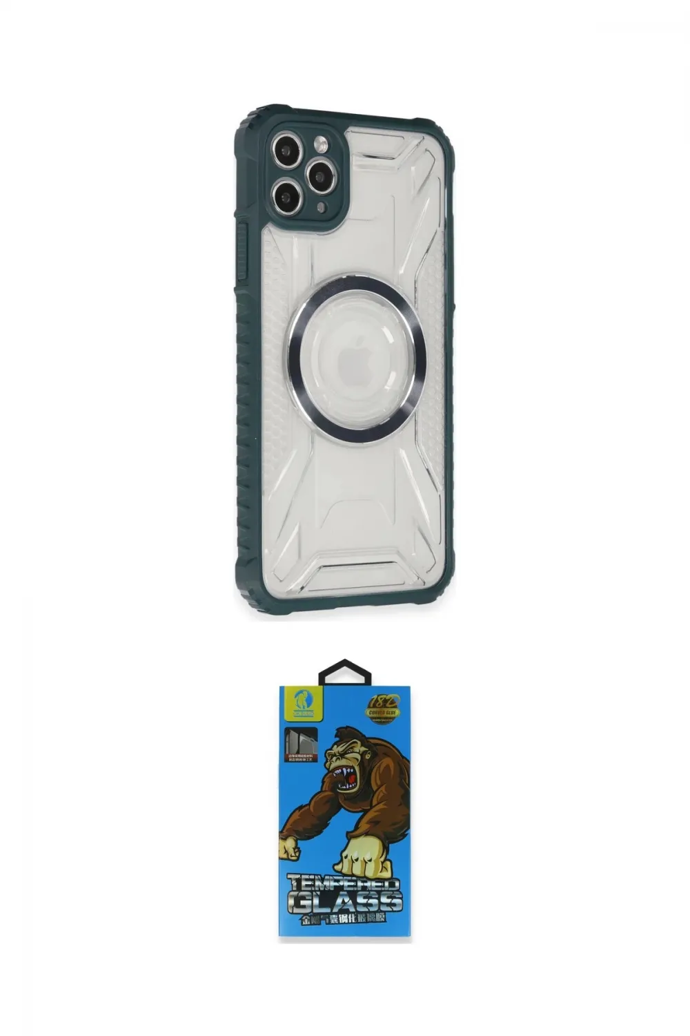 ieg™ iPhone 11 Pro Max Kılıf Kutup Modern - Siyah 18D Cam Ekran Koruyucu