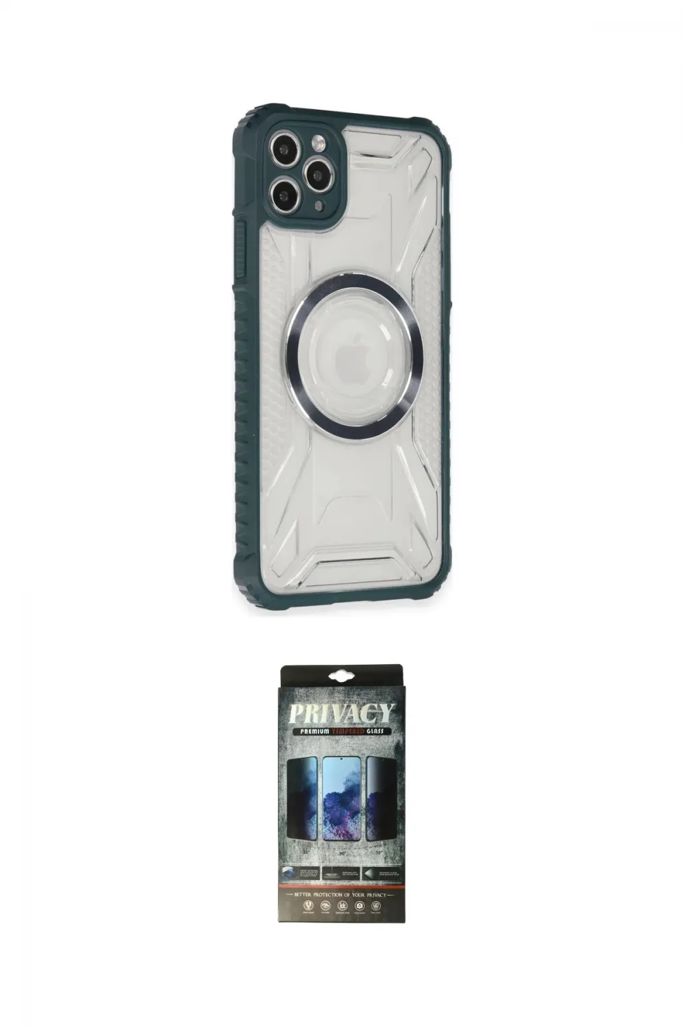 ieg™ iPhone 11 Pro Max Kılıf Kutup Modern - Siyah 34D Hayalet Izgaralı Cam
