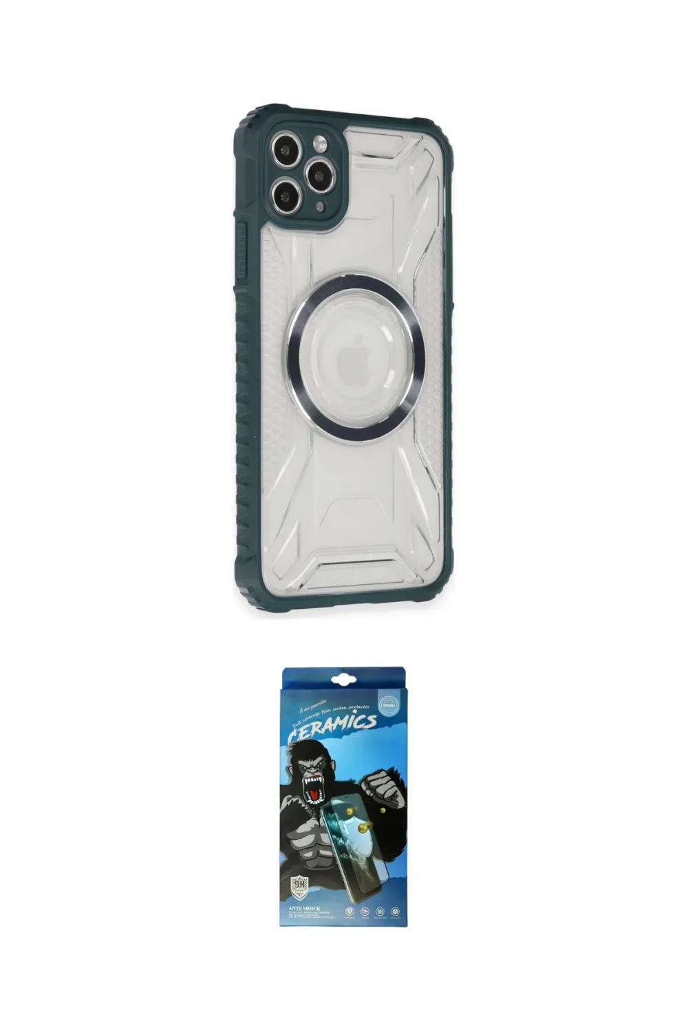 ieg™ iPhone 11 Pro Max Kılıf Kutup Modern - Siyah 34D Izgaralı Cam