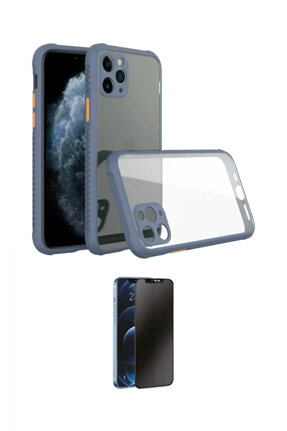 ieg™ iPhone 11 Pro Max Kılıf Nova Asil Özel Seri - Siyah 3D Antistatik Hayalet Cam Ekran Koruyucu