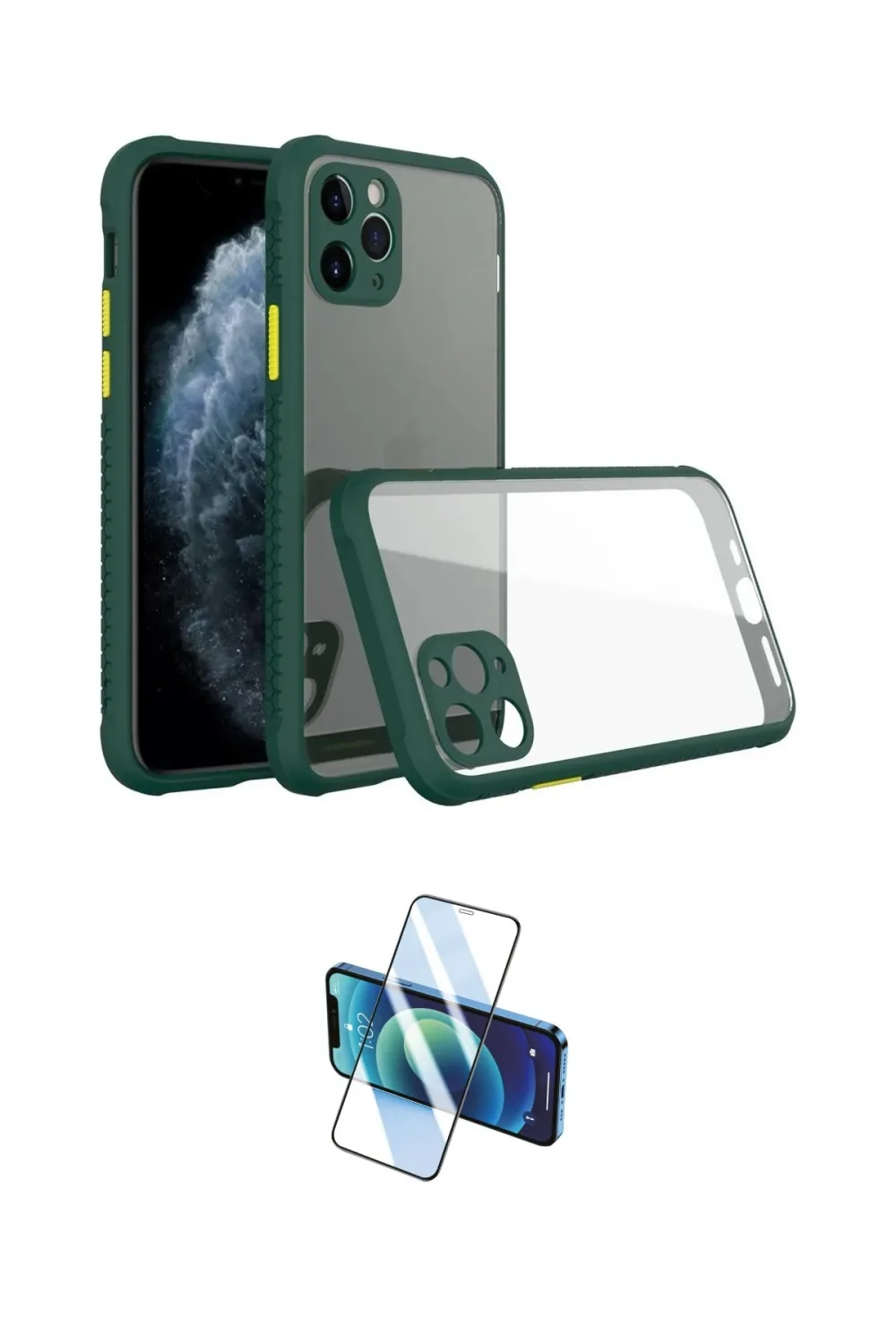ieg™ iPhone 11 Pro Max Kılıf Nova Asil Özel Seri - Siyah 3D Antistatik Seramik Nano Ekran Koruyucu