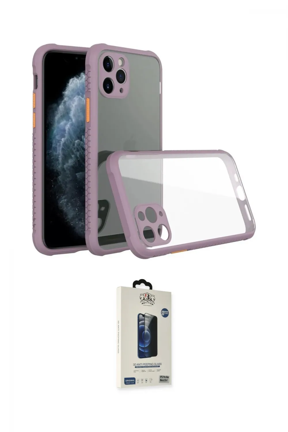 ieg™ iPhone 11 Pro Max Kılıf Nova Asil Özel Seri - Siyah Bilvis Hayalet Cam Ekran Koruyucu