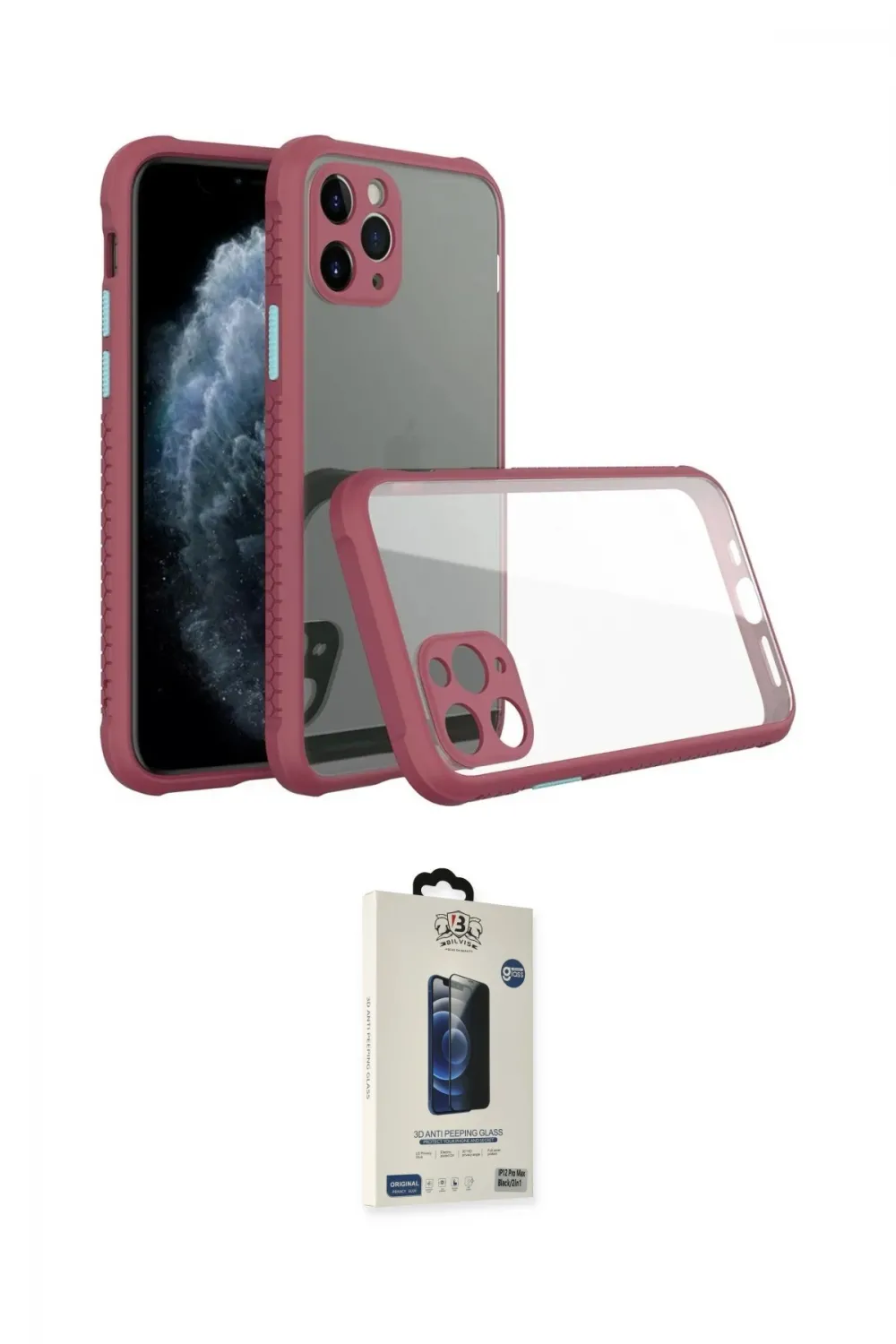 ieg™ iPhone 11 Pro Max Kılıf Nova Asil Özel Seri - Siyah Bilvis Hayalet Cam Ekran Koruyucu