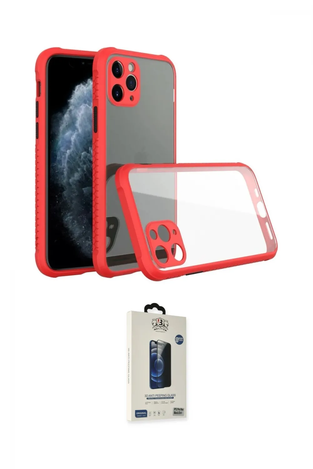 ieg™ iPhone 11 Pro Max Kılıf Nova Asil Özel Seri - Siyah Bilvis Hayalet Cam Ekran Koruyucu