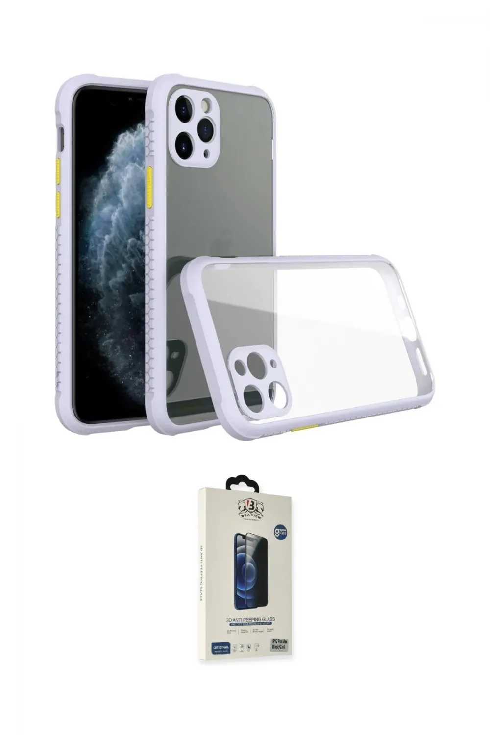 ieg™ iPhone 11 Pro Max Kılıf Nova Asil Özel Seri - Siyah Bilvis Hayalet Cam Ekran Koruyucu