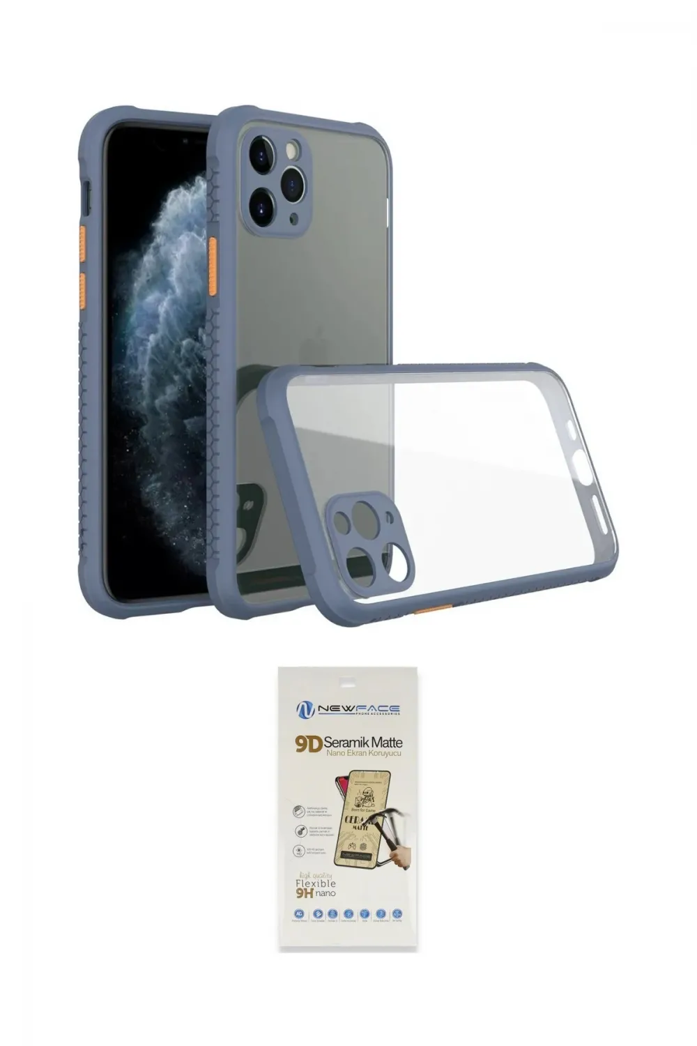 ieg™ iPhone 11 Pro Max Kılıf Nova Asil Özel Seri - Siyah Mat Seramik Nano Ekran Koruyucu