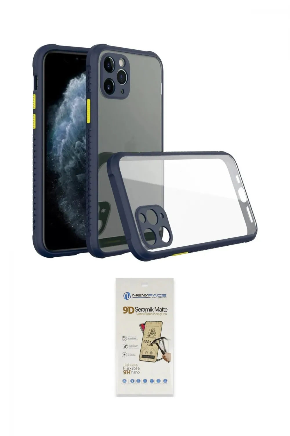 ieg™ iPhone 11 Pro Max Kılıf Nova Asil Özel Seri - Siyah Mat Seramik Nano Ekran Koruyucu