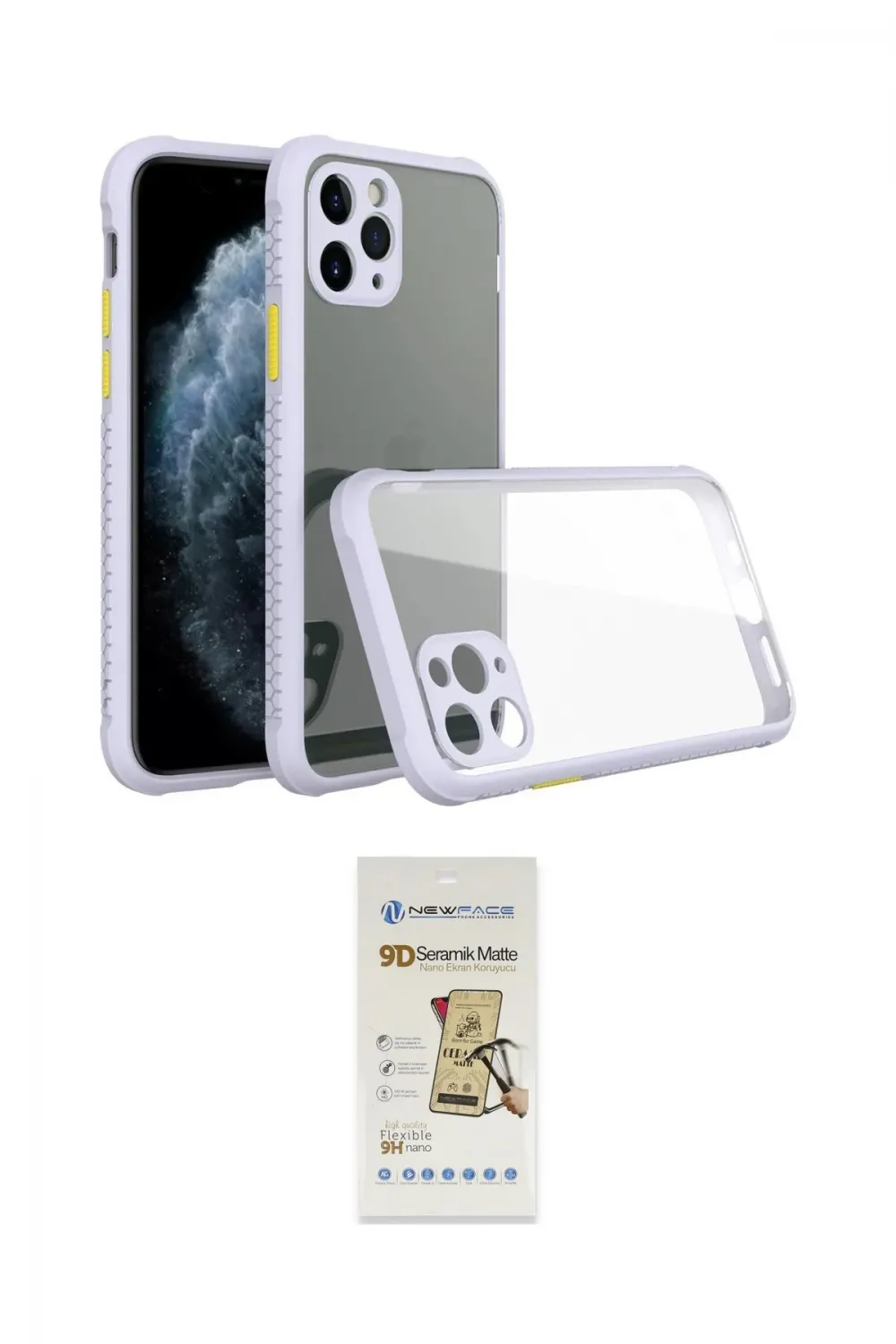 ieg™ iPhone 11 Pro Max Kılıf Nova Asil Özel Seri - Siyah Mat Seramik Nano Ekran Koruyucu
