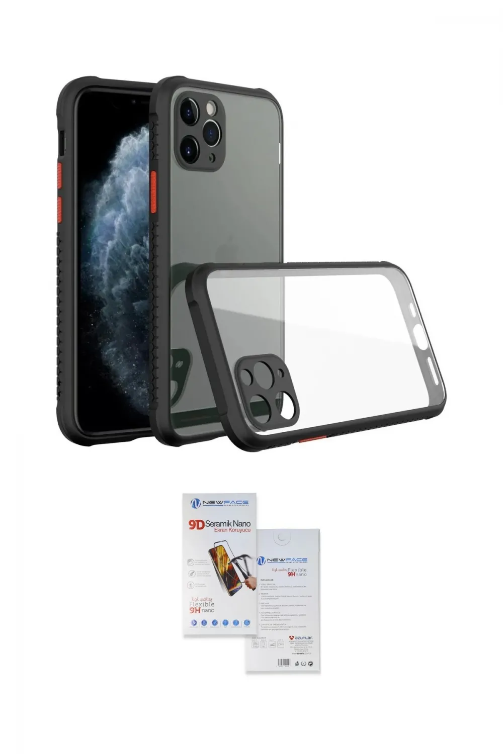 ieg™ iPhone 11 Pro Max Kılıf Nova Asil Özel Seri - Siyah Seramik Nano Ekran Koruyucu