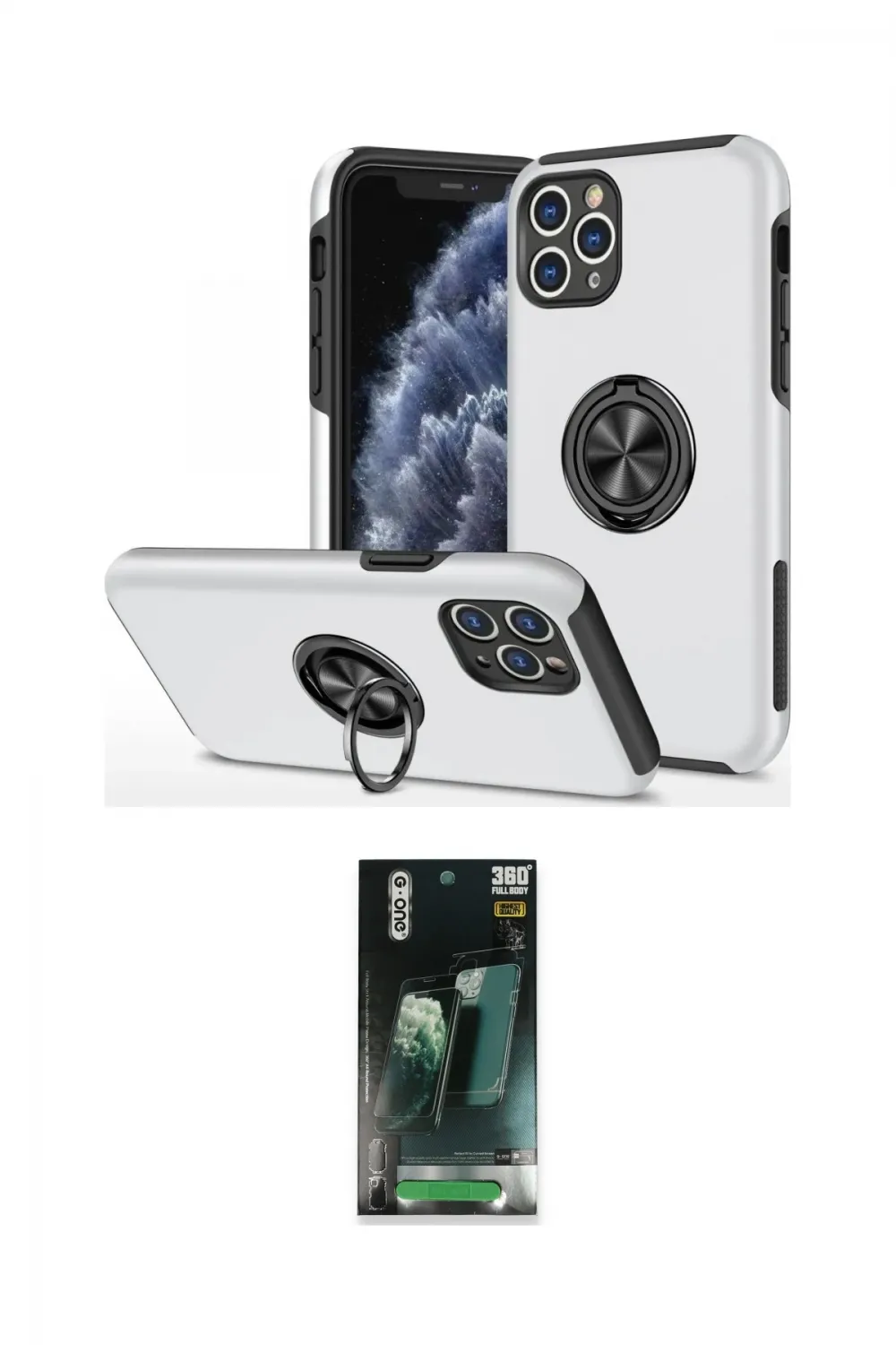 ieg™ iPhone 11 Pro Max Kılıf Odak Form Prime - Şeffaf 360 Full Body Arka Koruyucu