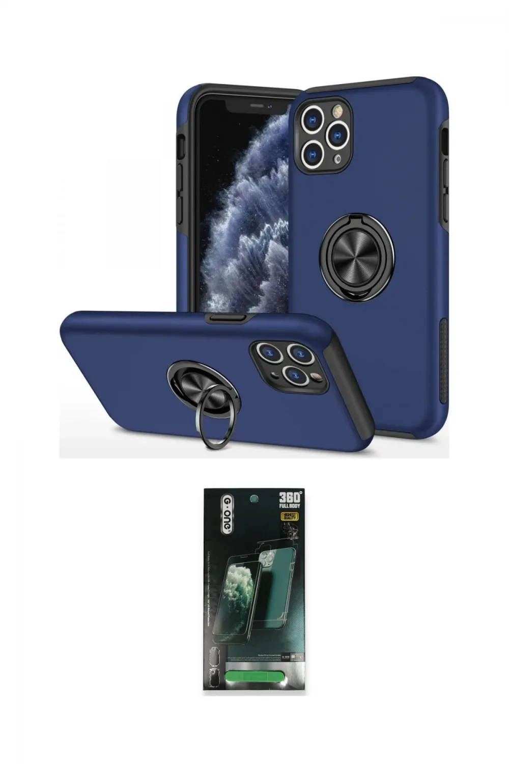 ieg™ iPhone 11 Pro Max Kılıf Odak Form Prime - Şeffaf 360 Full Body Arka Koruyucu