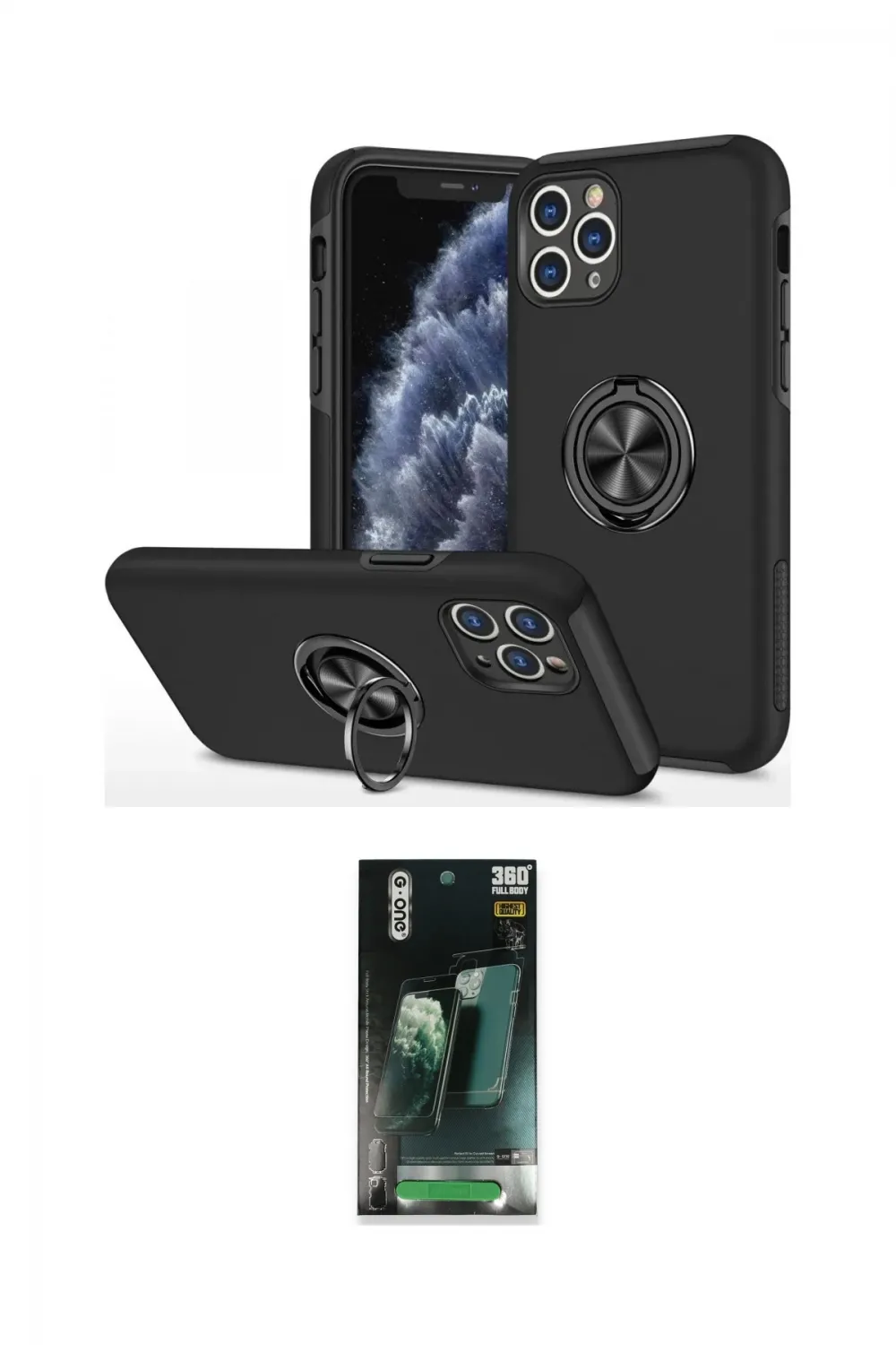 ieg™ iPhone 11 Pro Max Kılıf Odak Form Prime - Şeffaf 360 Full Body Arka Koruyucu