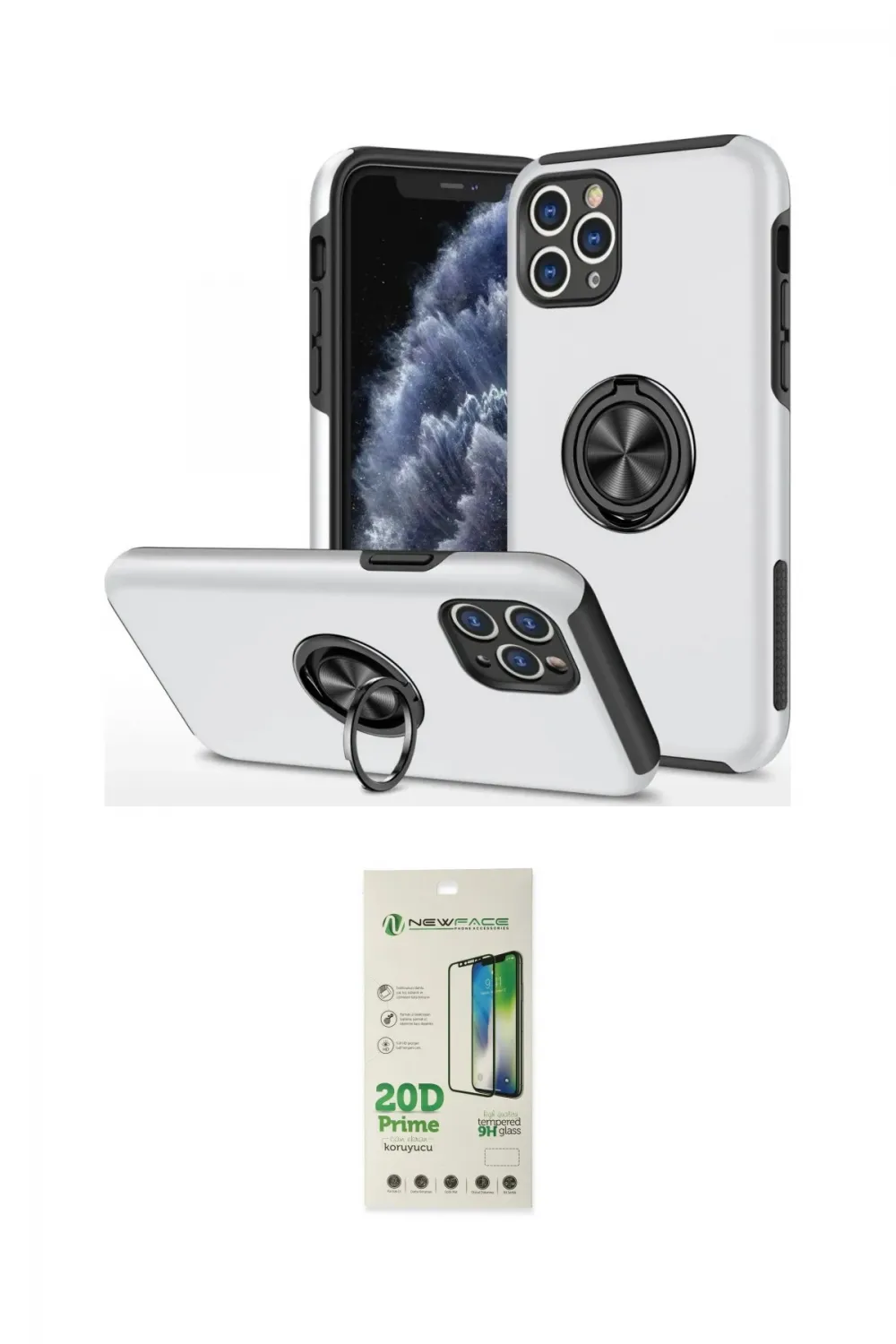 ieg™ iPhone 11 Pro Max Kılıf Odak Form Prime - Siyah 20D Premium Cam Ekran Koruyucu