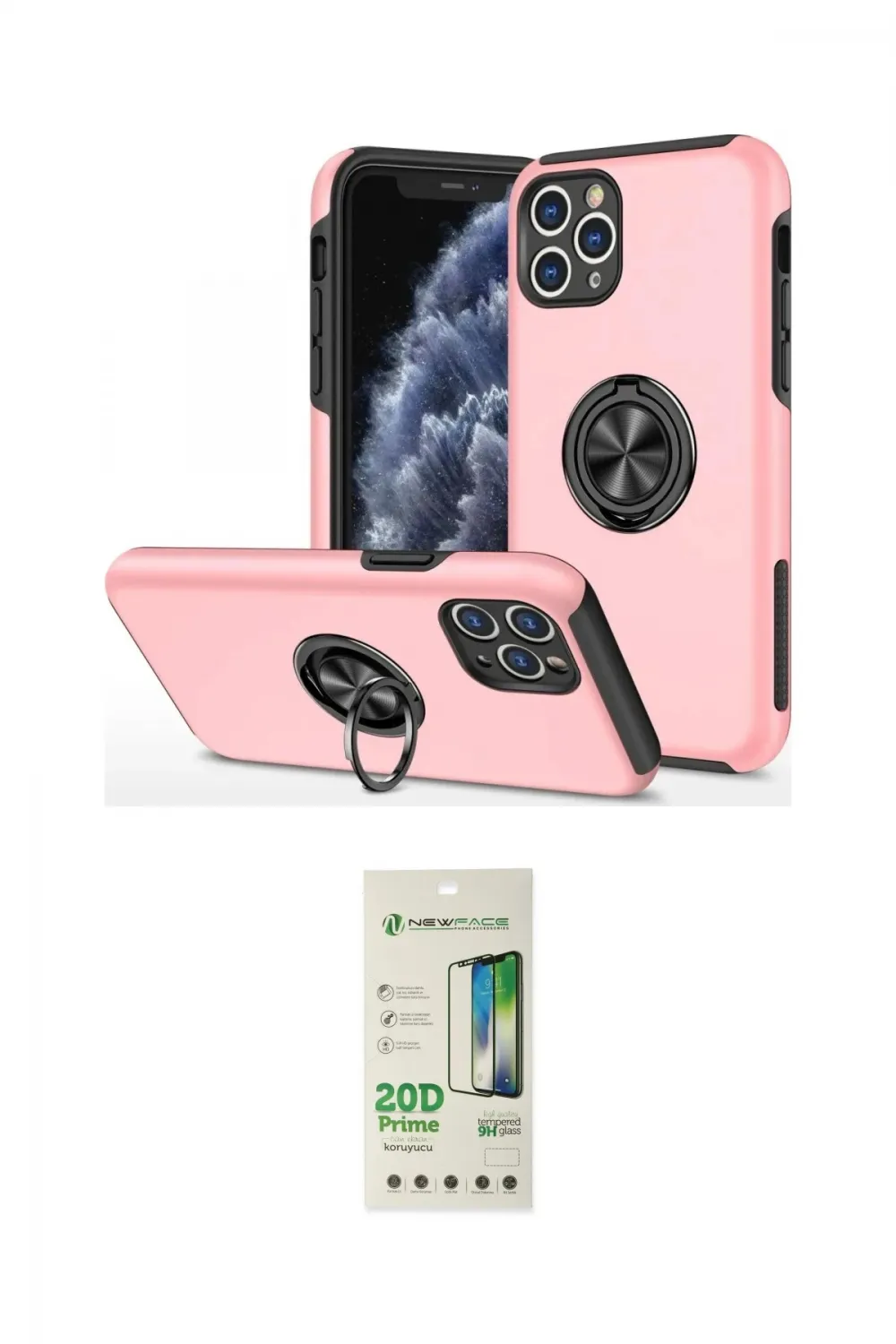 ieg™ iPhone 11 Pro Max Kılıf Odak Form Prime - Siyah 20D Premium Cam Ekran Koruyucu