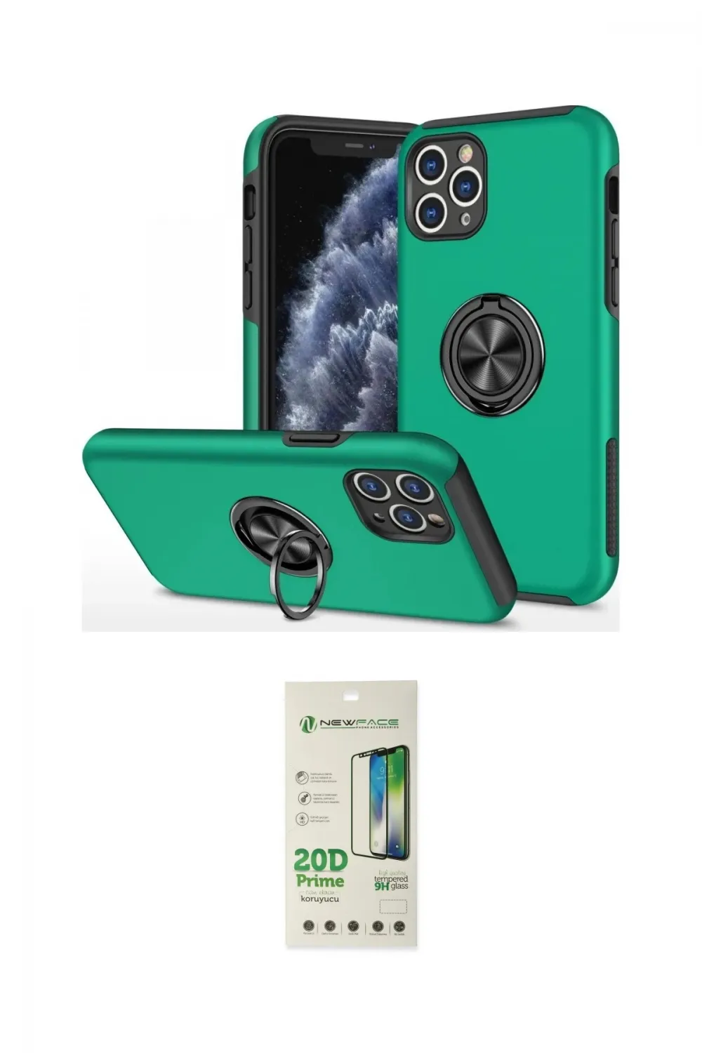 ieg™ iPhone 11 Pro Max Kılıf Odak Form Prime - Siyah 20D Premium Cam Ekran Koruyucu