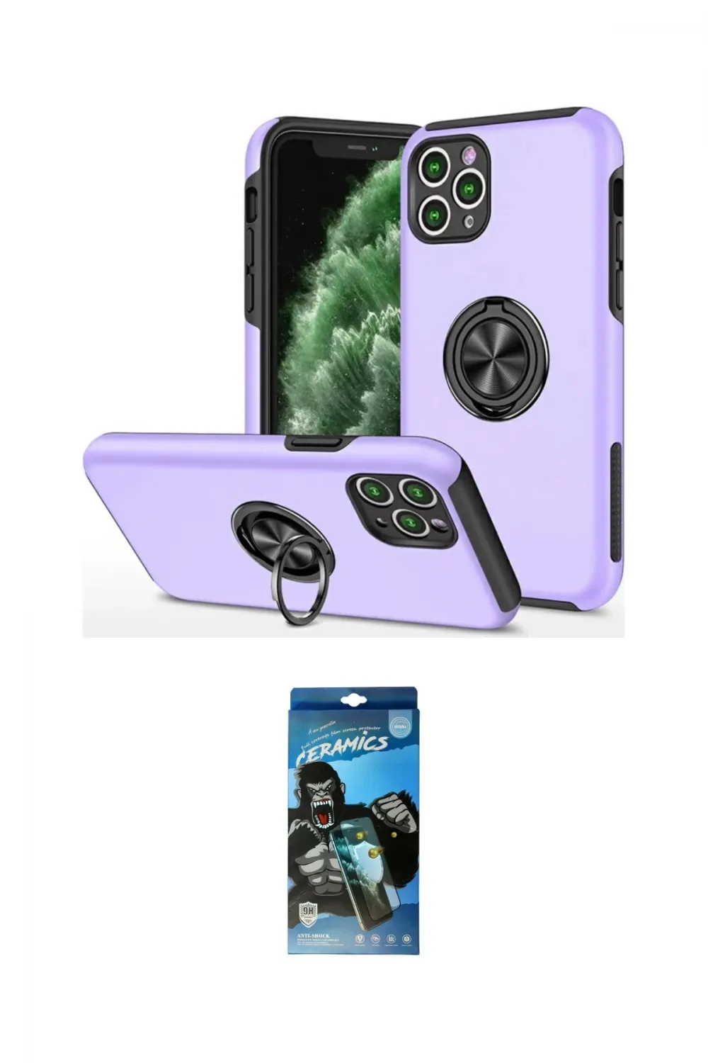 ieg™ iPhone 11 Pro Max Kılıf Odak Form Prime - Siyah 34D Izgaralı Cam