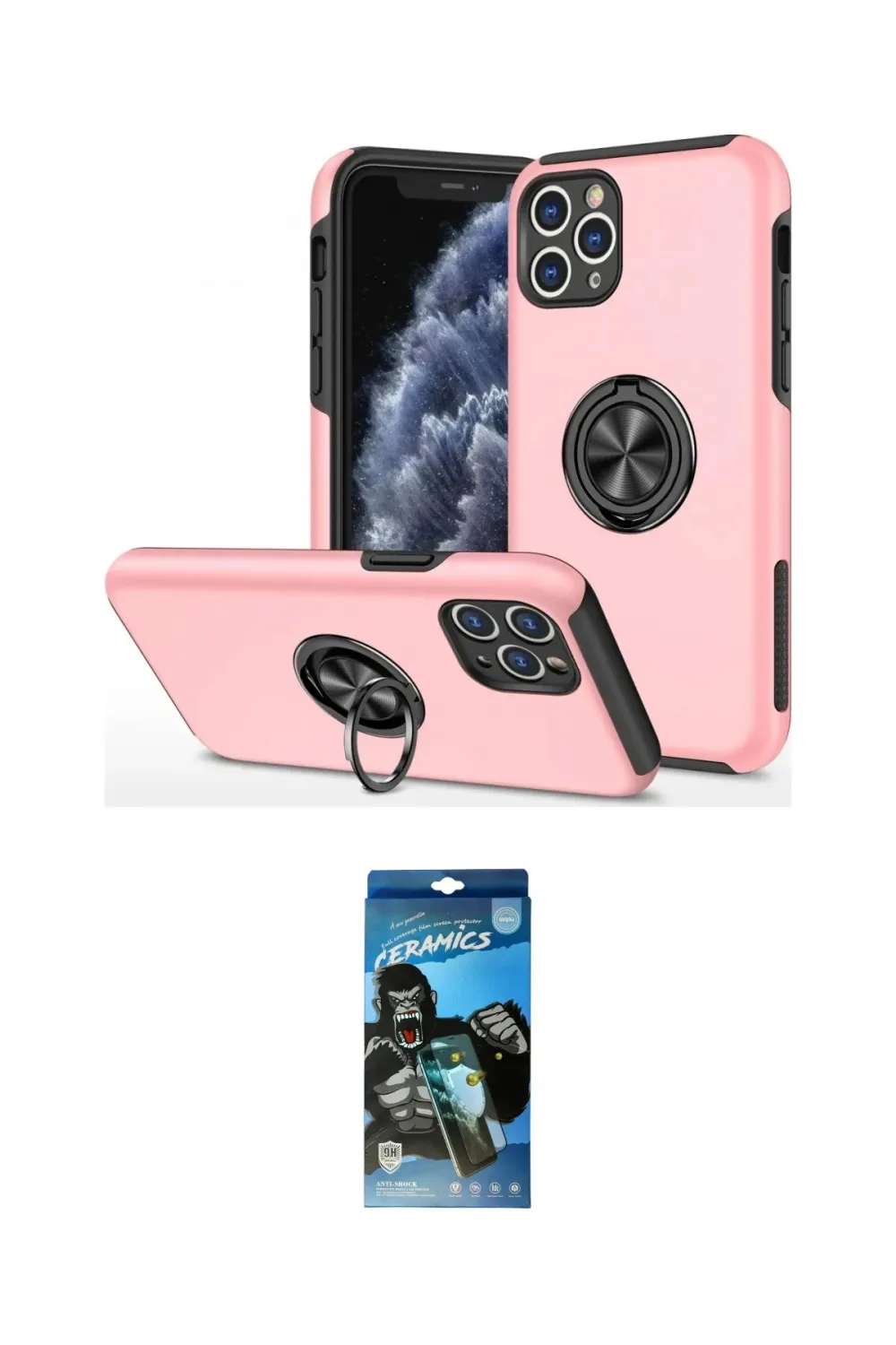 ieg™ iPhone 11 Pro Max Kılıf Odak Form Prime - Siyah 34D Izgaralı Cam