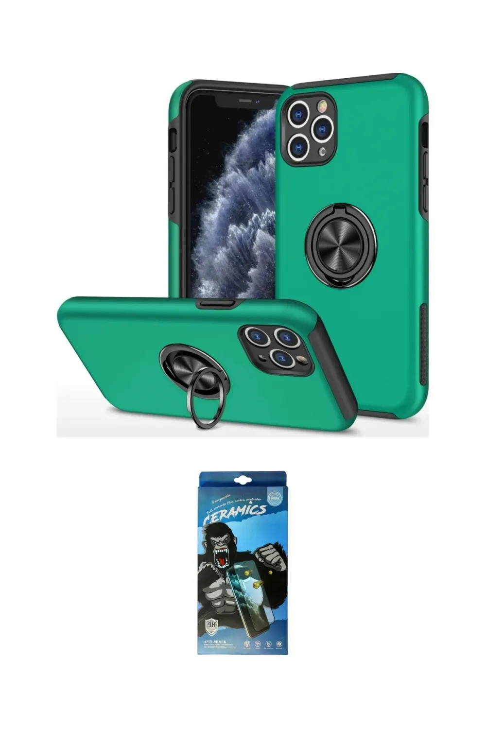 ieg™ iPhone 11 Pro Max Kılıf Odak Form Prime - Siyah 34D Izgaralı Cam