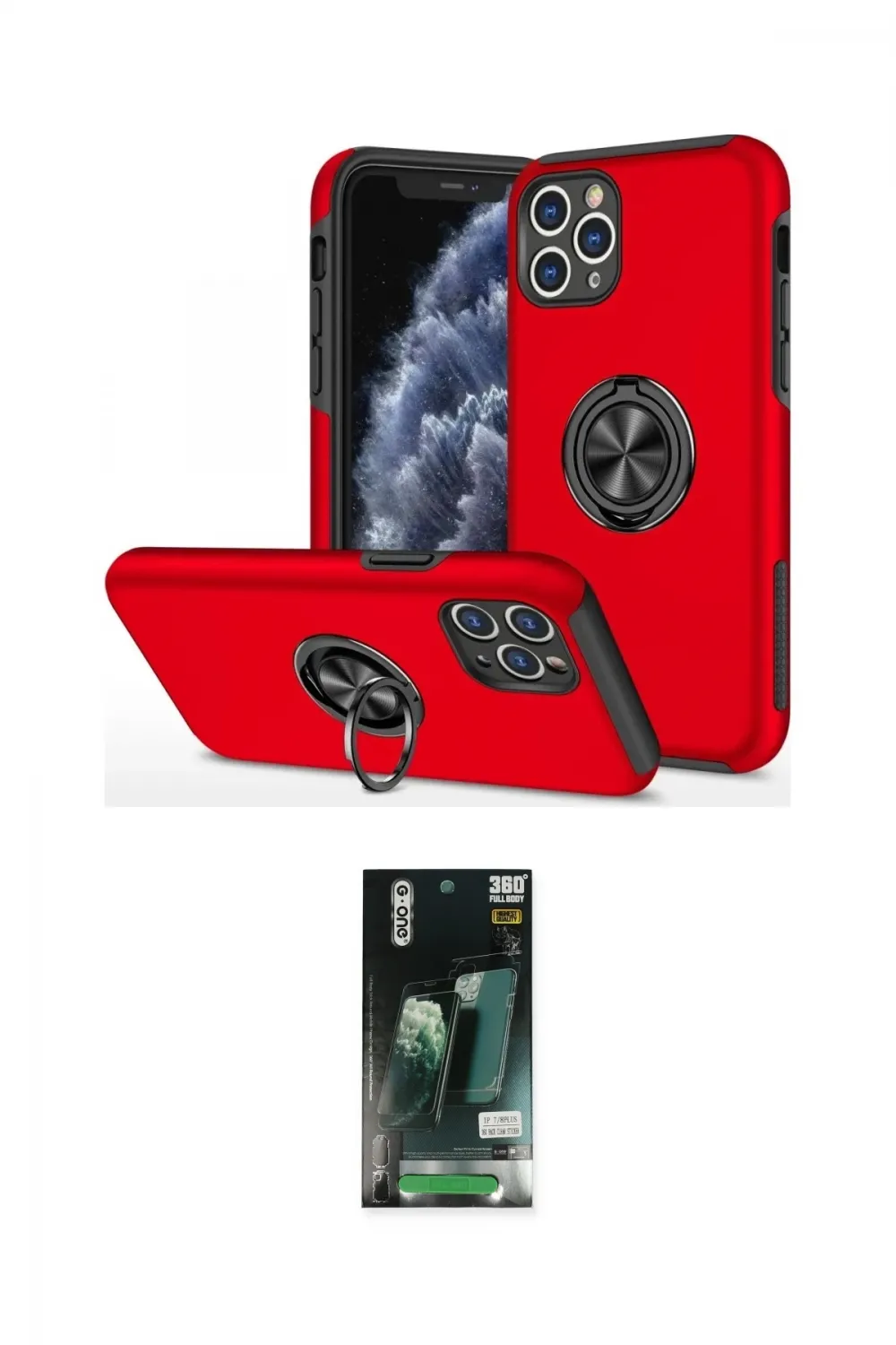 ieg™ iPhone 11 Pro Max Kılıf Odak Form Prime - Siyah 360 Mat Full Body Arka Koruyucu