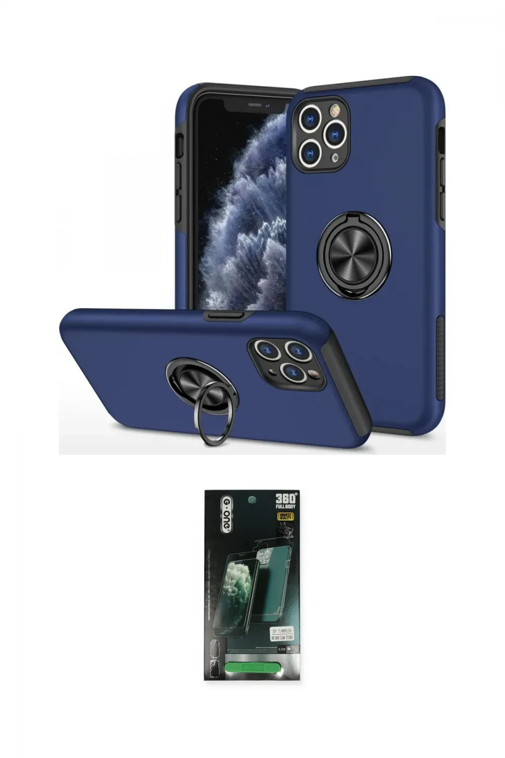 ieg™ iPhone 11 Pro Max Kılıf Odak Form Prime - Siyah 360 Mat Full Body Arka Koruyucu