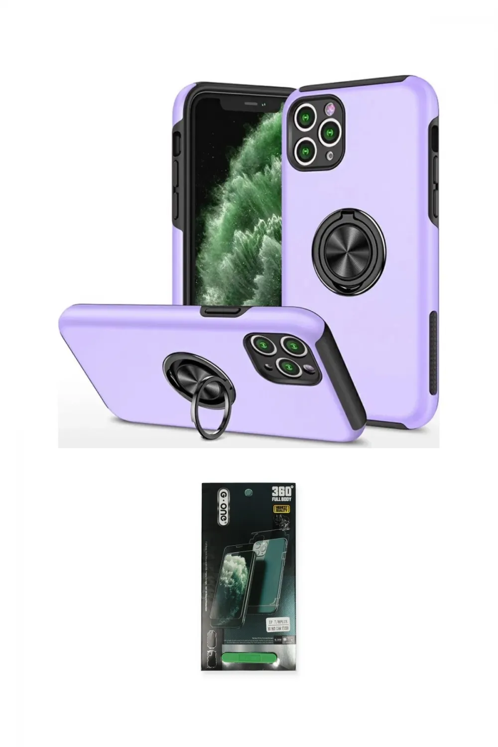 ieg™ iPhone 11 Pro Max Kılıf Odak Form Prime - Siyah 360 Mat Full Body Arka Koruyucu