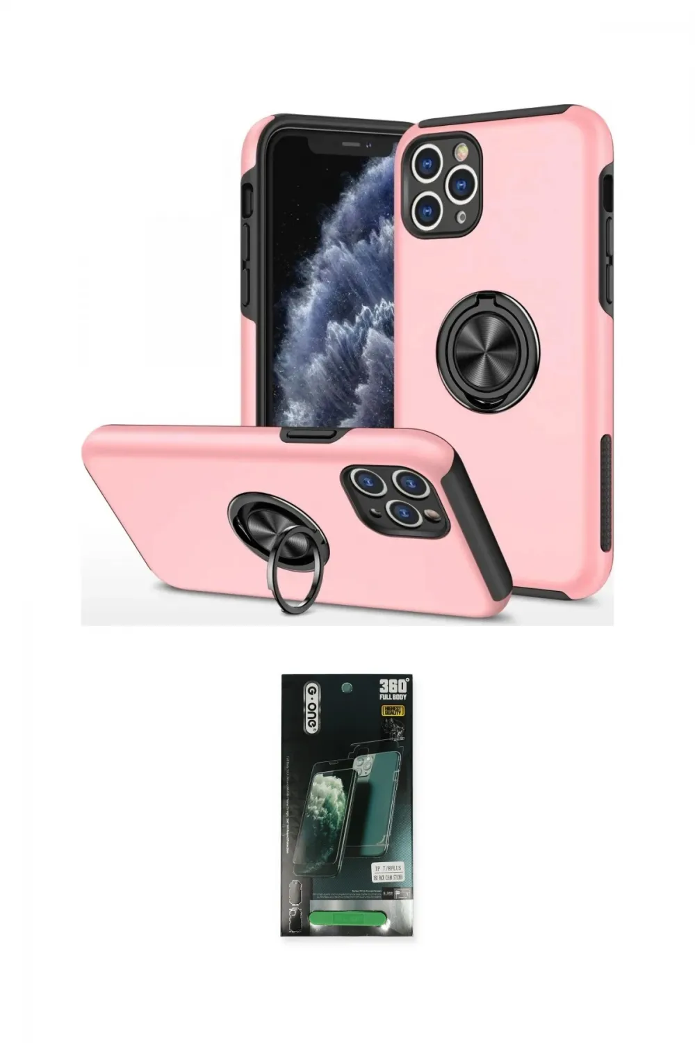 ieg™ iPhone 11 Pro Max Kılıf Odak Form Prime - Siyah 360 Mat Full Body Arka Koruyucu