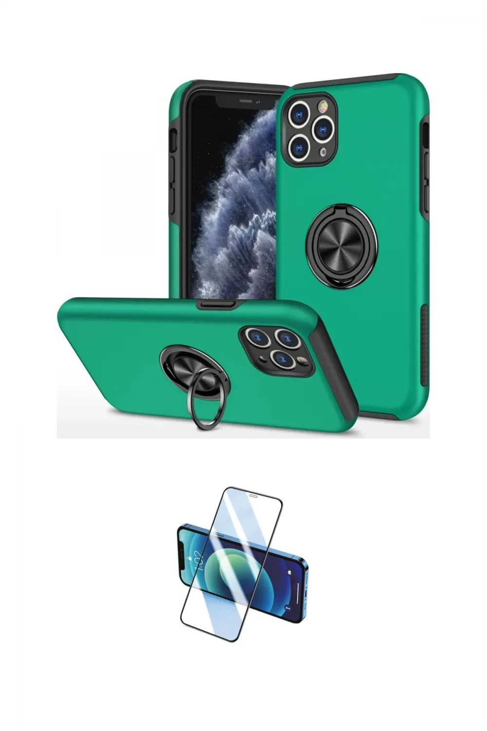 ieg™ iPhone 11 Pro Max Kılıf Odak Form Prime - Siyah 3D Antistatik Cam Ekran Koruyucu