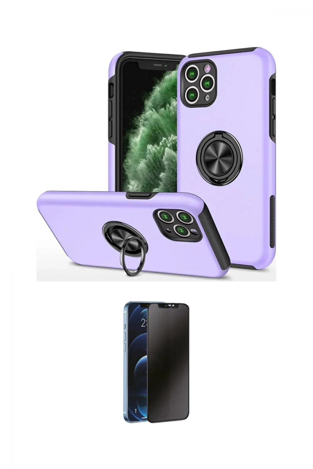 ieg™ iPhone 11 Pro Max Kılıf Odak Form Prime - Siyah 3D Antistatik Hayalet Cam Ekran Koruyucu