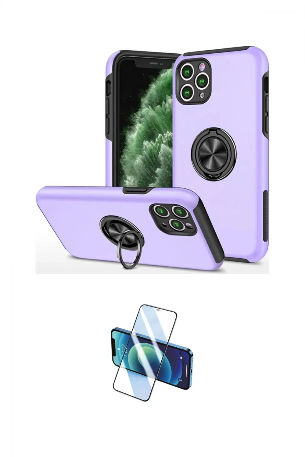 ieg™ iPhone 11 Pro Max Kılıf Odak Form Prime - Siyah 3D Antistatik Seramik Nano Ekran Koruyucu