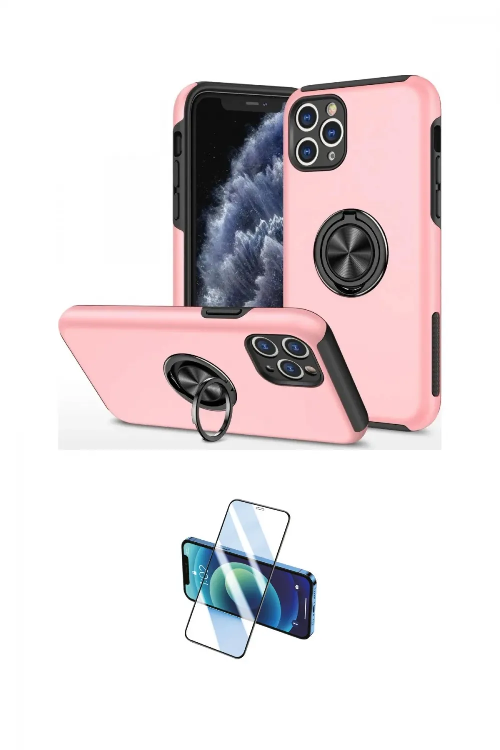 ieg™ iPhone 11 Pro Max Kılıf Odak Form Prime - Siyah 3D Antistatik Seramik Nano Ekran Koruyucu