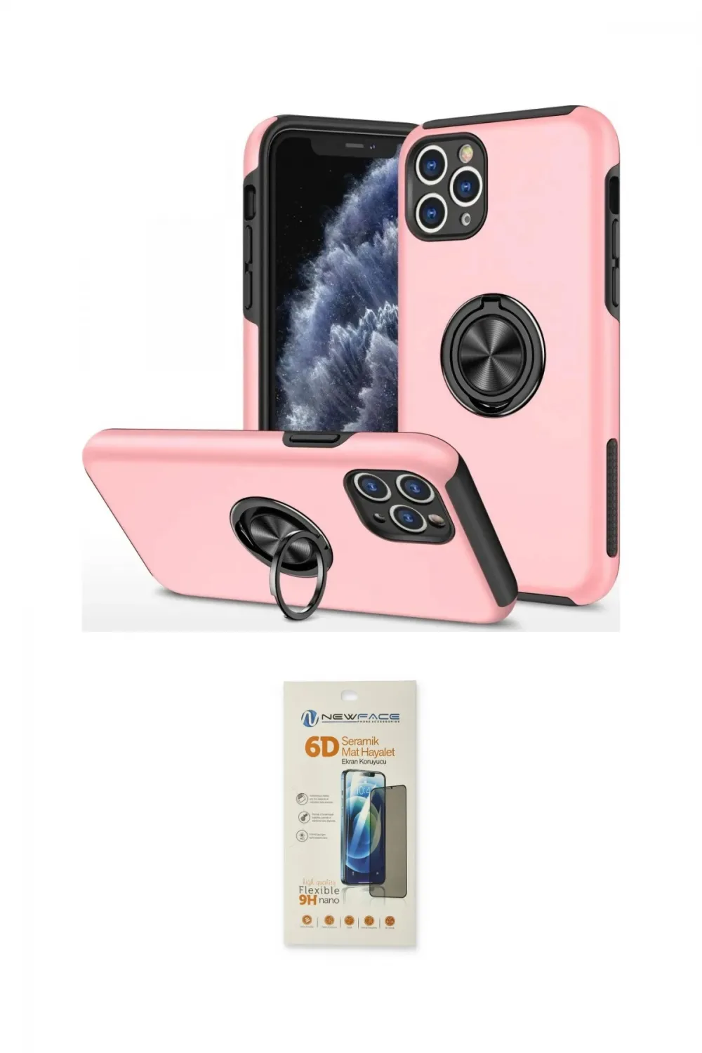 ieg™ iPhone 11 Pro Max Kılıf Odak Form Prime - Siyah 6D Mat Seramik Hayalet Nano Ekran Koruyucu