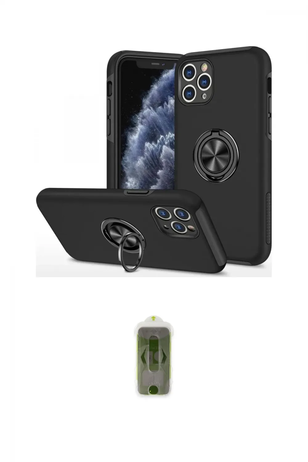 ieg™ iPhone 11 Pro Max Kılıf Odak Form Prime - Siyah Joko Magic 5D Hayalet Cam