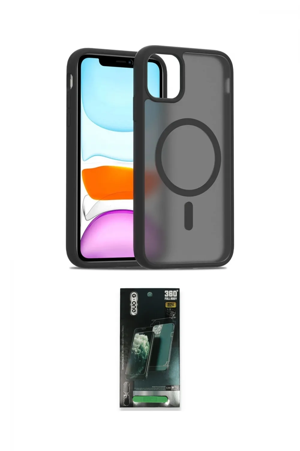 ieg™ iPhone 11 Pro Max Kılıf Siluet Minimal Prime - Şeffaf 360 Full Body Arka Koruyucu