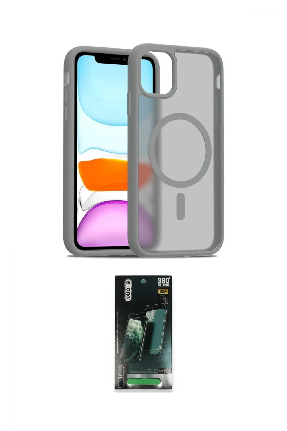 ieg™ iPhone 11 Pro Max Kılıf Siluet Minimal Prime - Şeffaf 360 Full Body Arka Koruyucu