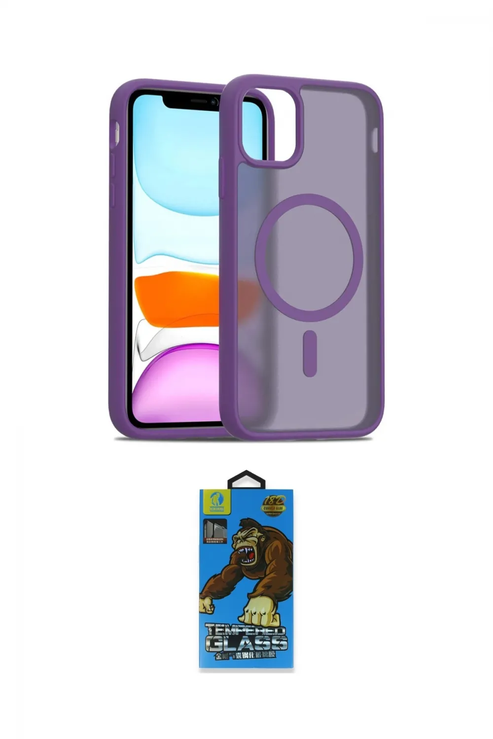 ieg™ iPhone 11 Pro Max Kılıf Siluet Minimal Prime - Siyah 18D Cam Ekran Koruyucu