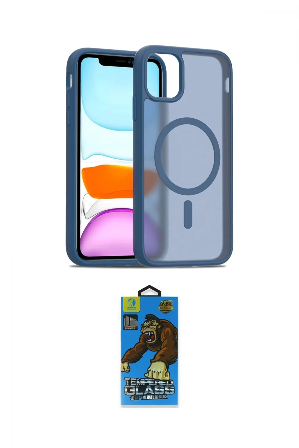 ieg™ iPhone 11 Pro Max Kılıf Siluet Minimal Prime - Siyah 18D Cam Ekran Koruyucu